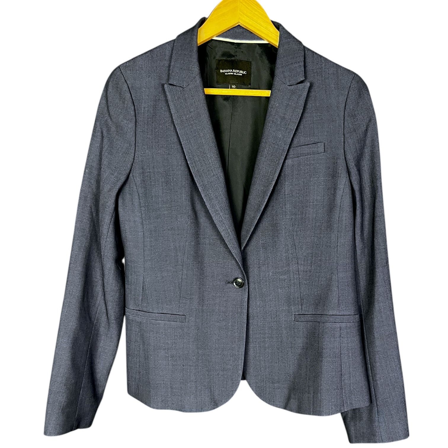 Banana Republic Women's Banana Republic Navy Blue Classic Wool Blazer - 10 Size L / US 10 / IT 46 - 1 Thumbnail