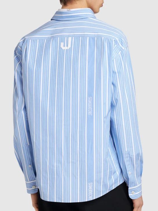 Jacquemus o1lsvrm0425 Simon Logo Striped Shirt in Jacquard Busine Size US XXL / EU 58 / 5 - 4 Thumbnail