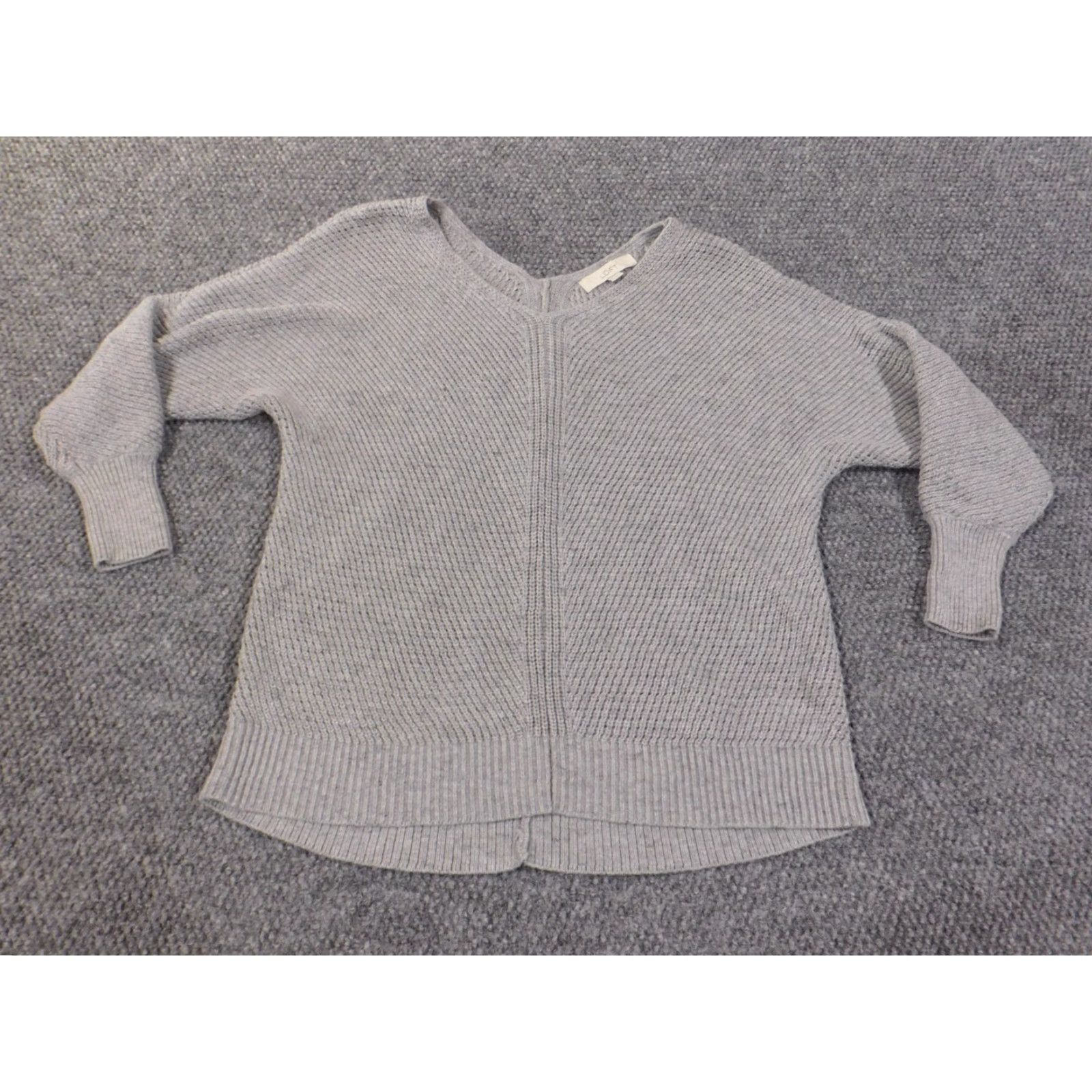 Loft LOFT Sweater Medium Gray Pullover Crewneck Womens Knit Stretch Cotton Crew Neck Rib Knit Long Sleeve Casual Size M / US 6-8 / IT 42-44 - 2 Thumbnail