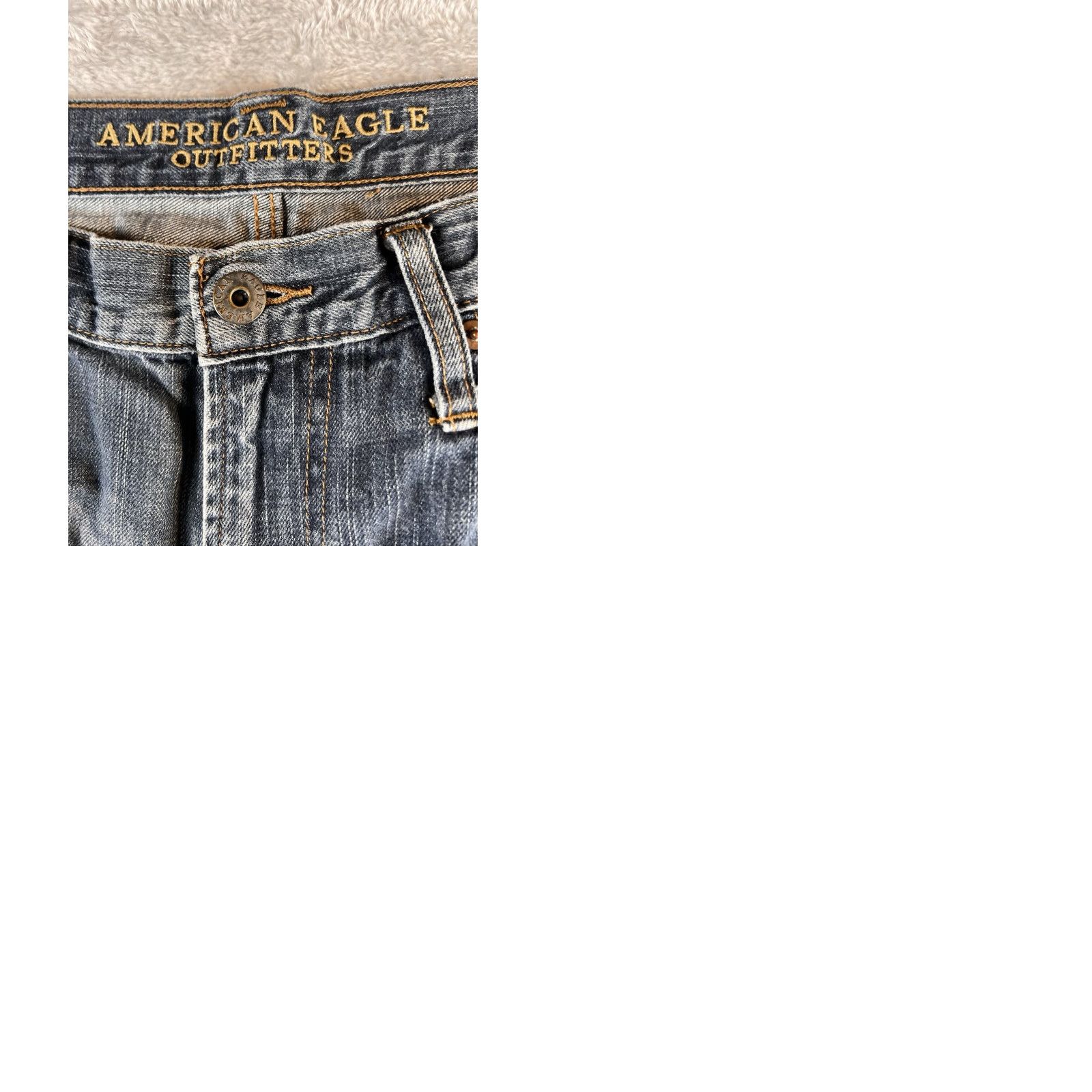 American Eagle Outfitters American Eagle Jeans 34x30 Mens Blue Pants Relaxed Straight Distressed Pattern Solid 5-Pocket Denim Casual Vintage? Size US 34 / EU 50 - 9 Thumbnail