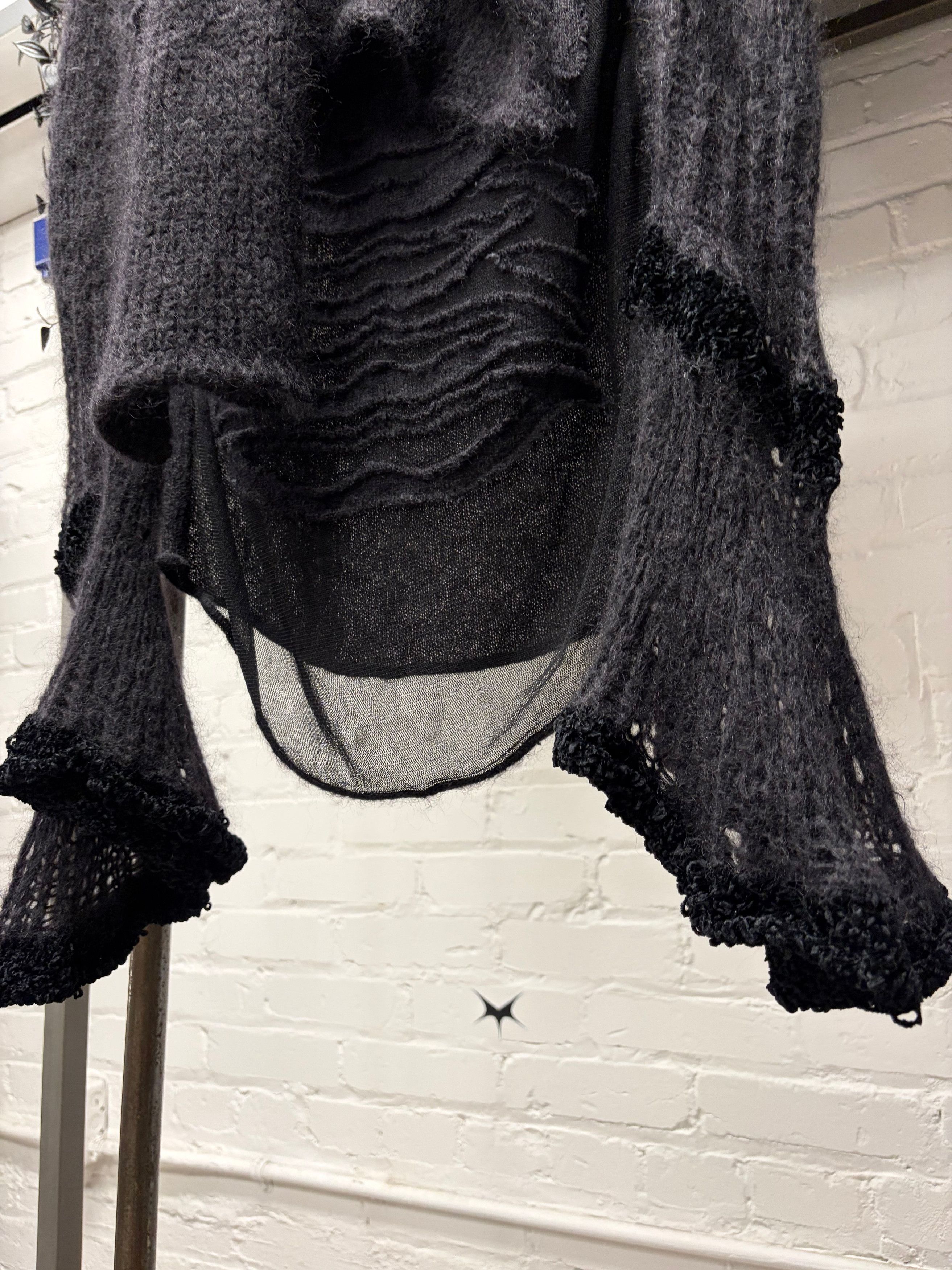 Other AW2007 Jean Paul Gaultier ‘Scarf Wrap’ Sheer/Mohair Blend Vampiric Knit Sweater Size XS / US 0-2 / IT 36-38 - 2 Thumbnail