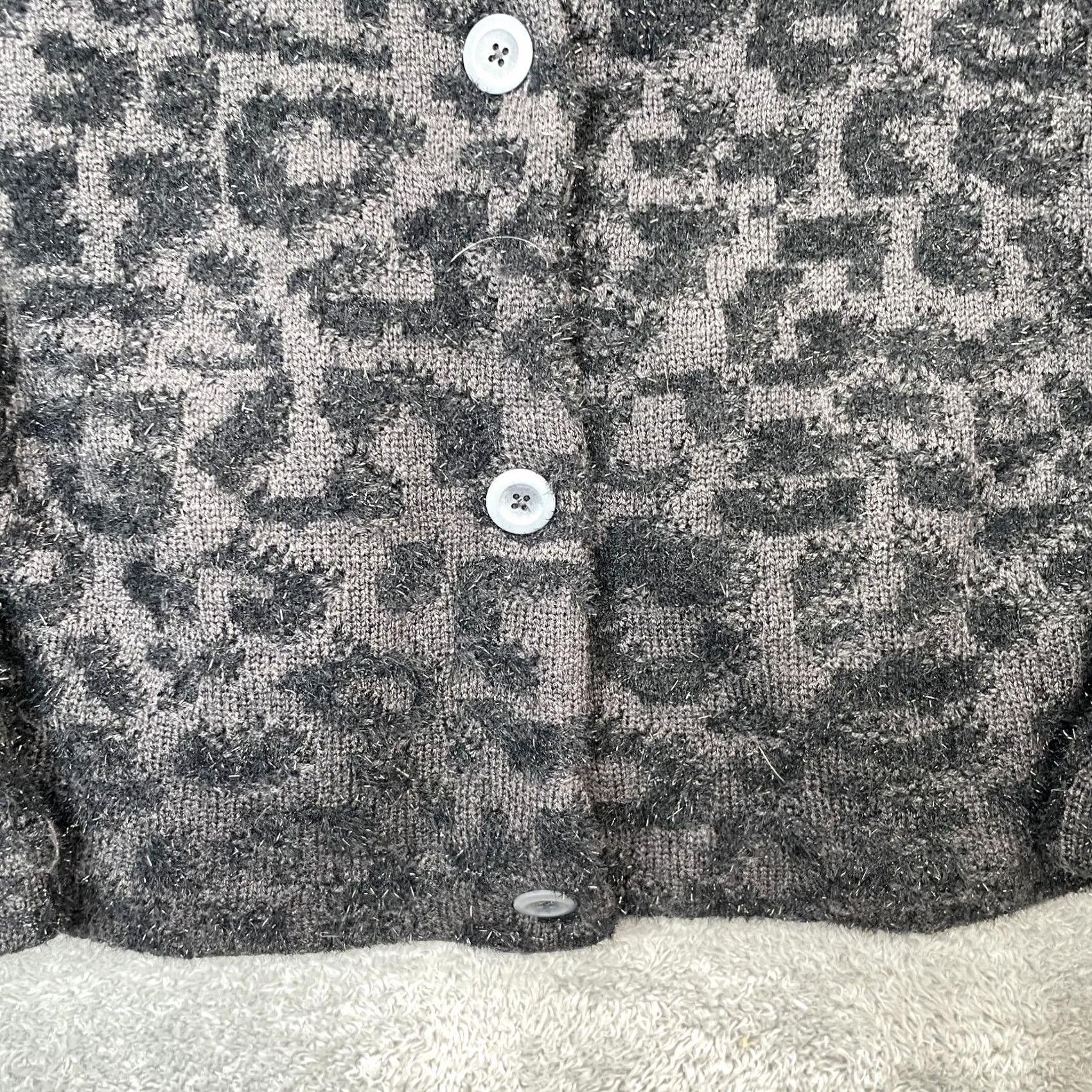 Lululemon Lululemon Womens Medium Gray Leopard Merino Wool Blend Jacquard Cardigan Sweater Size M / US 6-8 / IT 42-44 - 7 Thumbnail