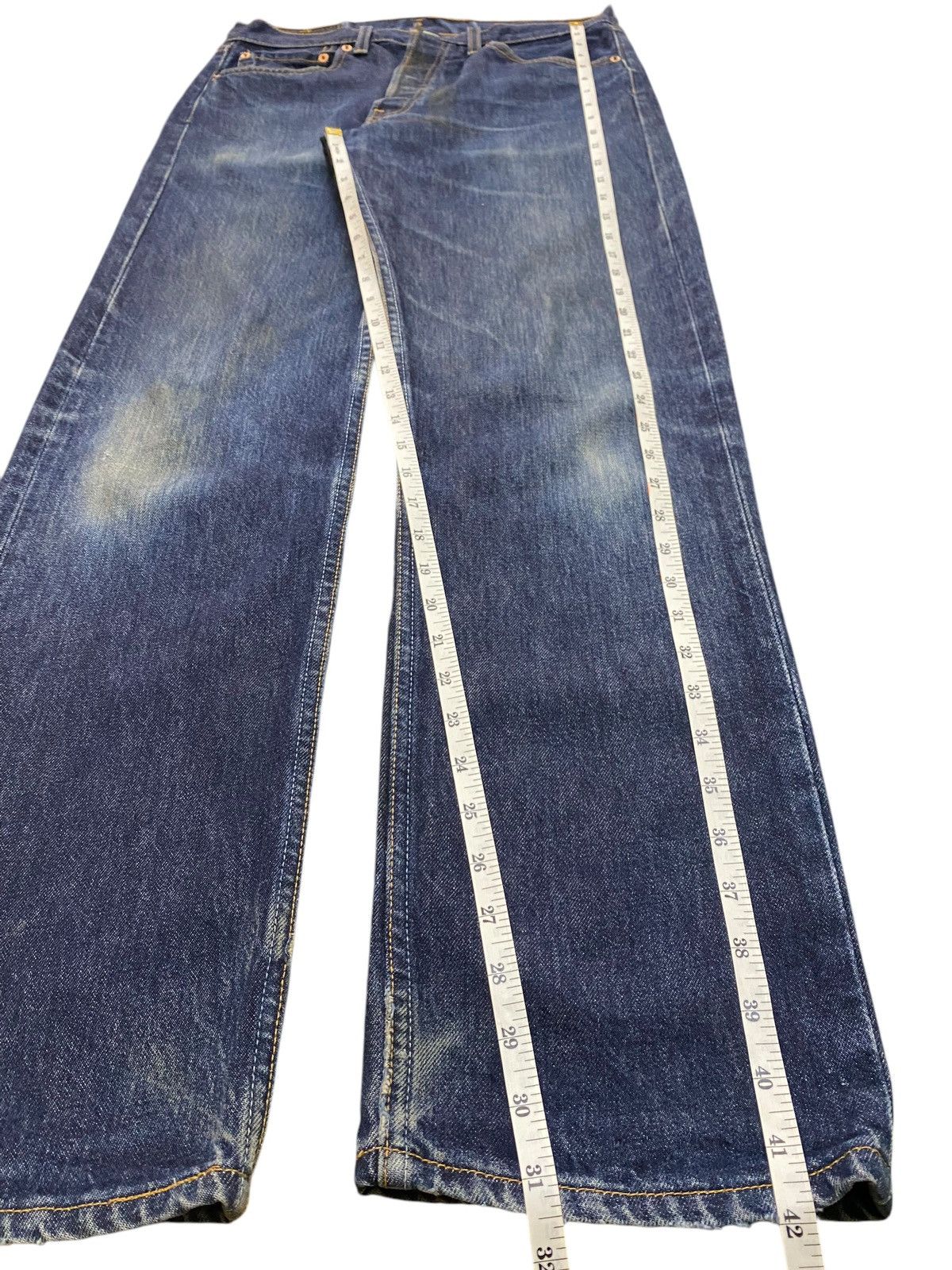 Levi's Vintage Clothing Vintage Japan Levis501 Y2K Blue Wash Distressed Loose Jeans Size US 31 - 15 Thumbnail