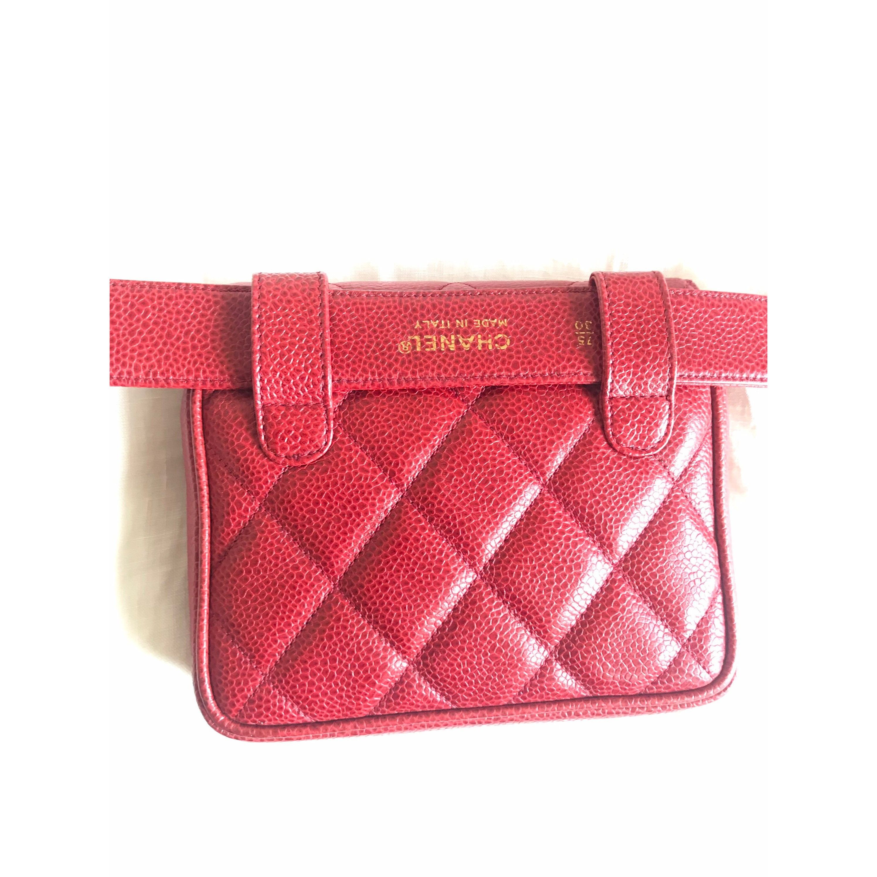 Chanel Vintage CHANEL 2.55 red caviar waist bag, fanny pack with be Size ONE SIZE - 2 Thumbnail