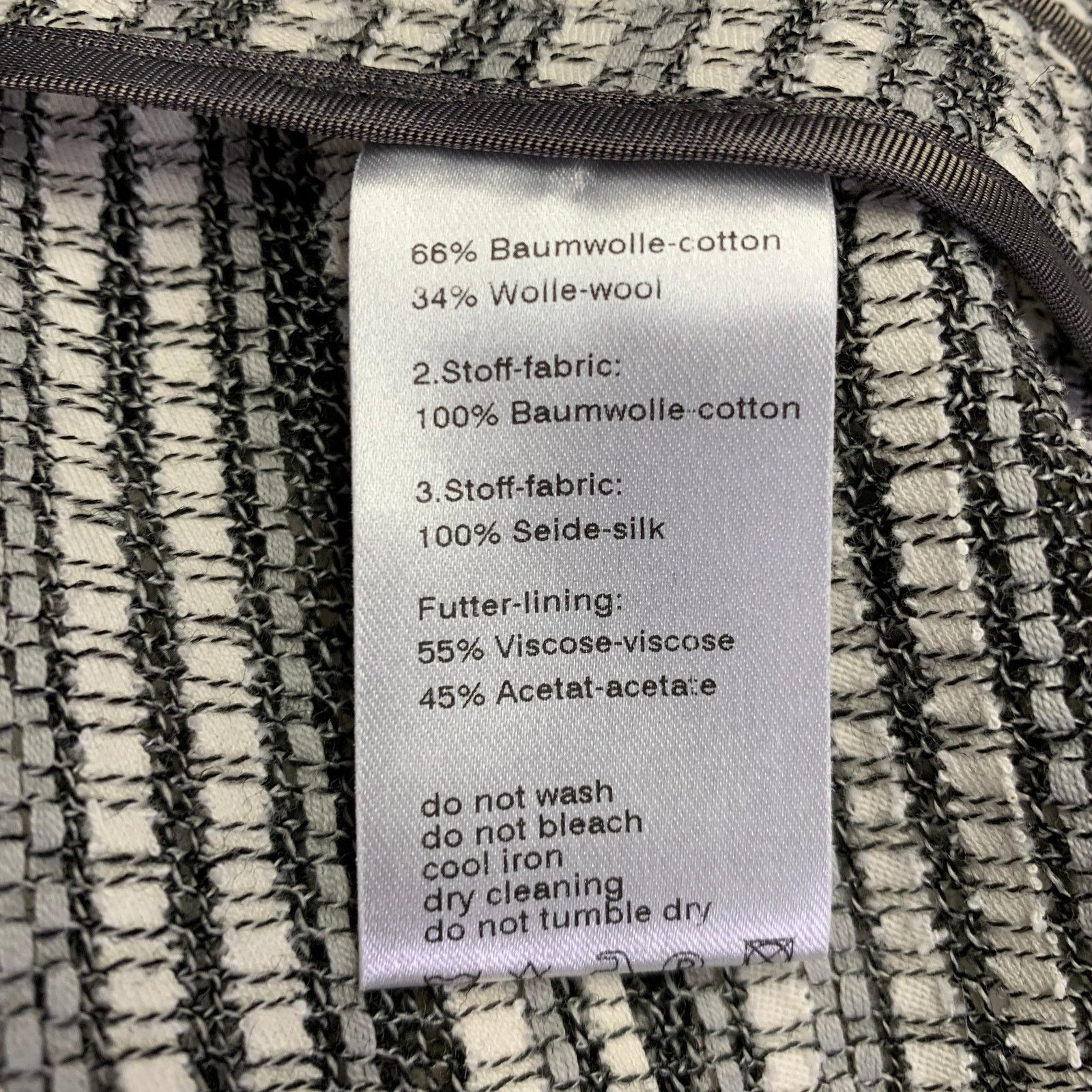 Akris AKRIS Size 8 Grey White Cotton Wool Stripe Open Front Jacket Size M / US 6-8 / IT 42-44 - 7 Thumbnail