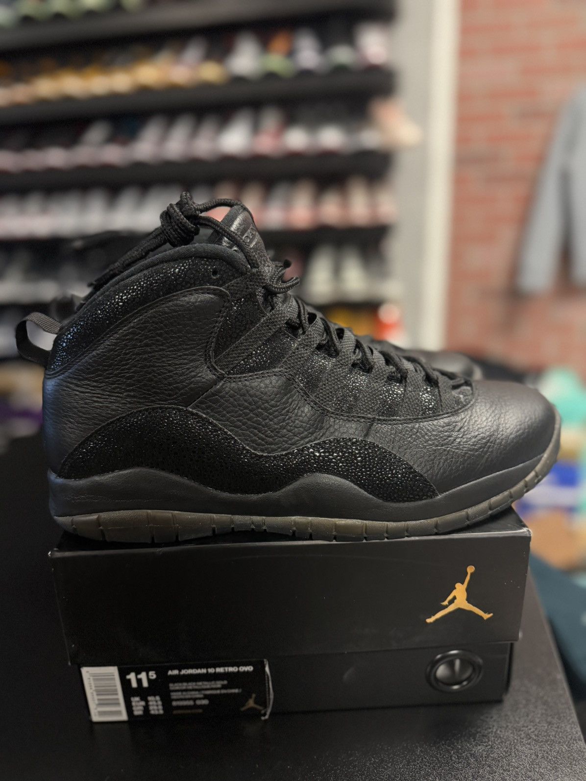 Jordan Brand × Nike Jordan 10 Drake OVO Black Size 11.5 🧼 W BOX Size US 11.5 / EU 44-45 - 4 Thumbnail