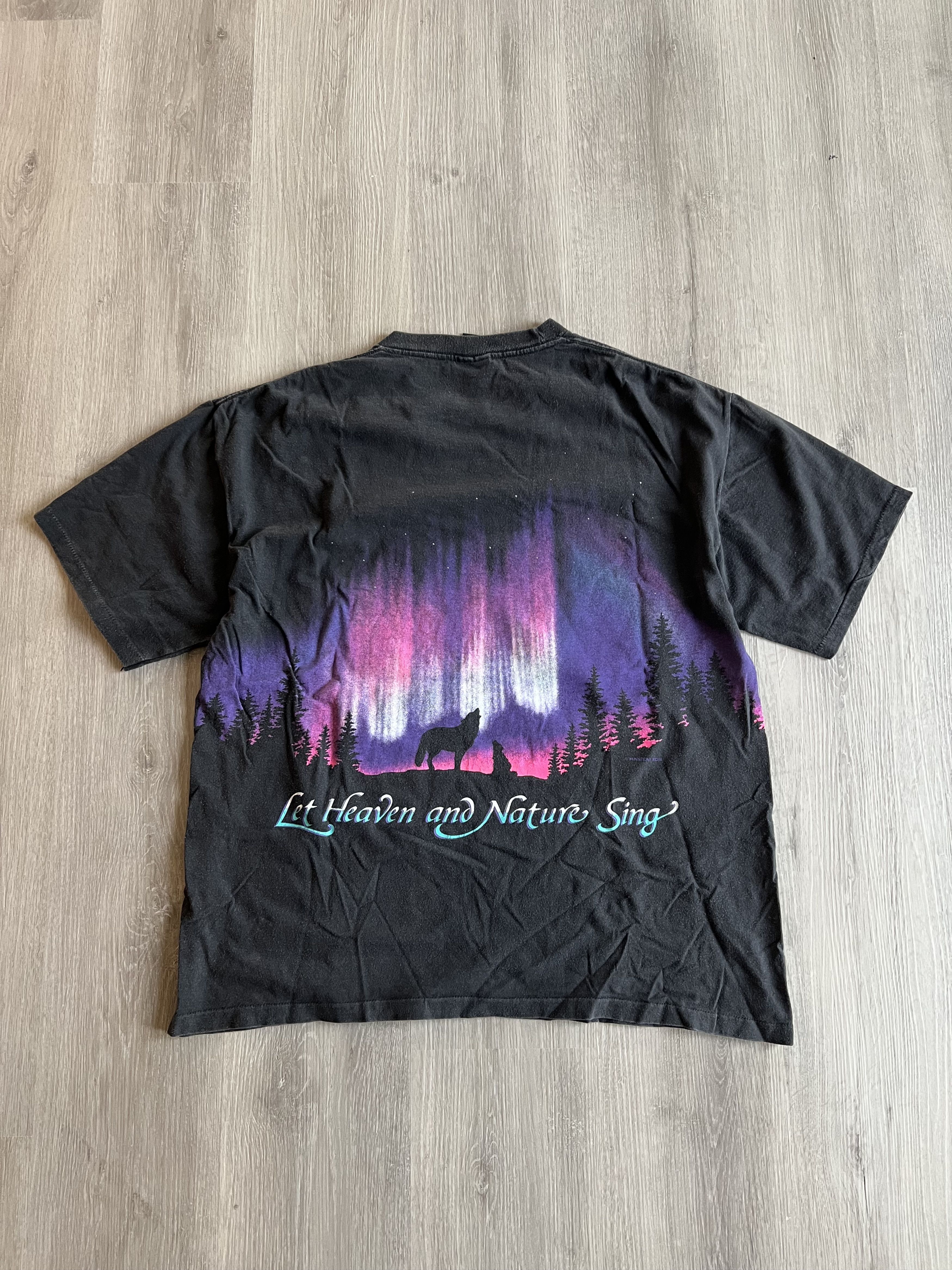 Habitat 1993 heaven and nature sing northern lights tee Jesus God Size US XL / EU 56 / 4 - 5 Thumbnail