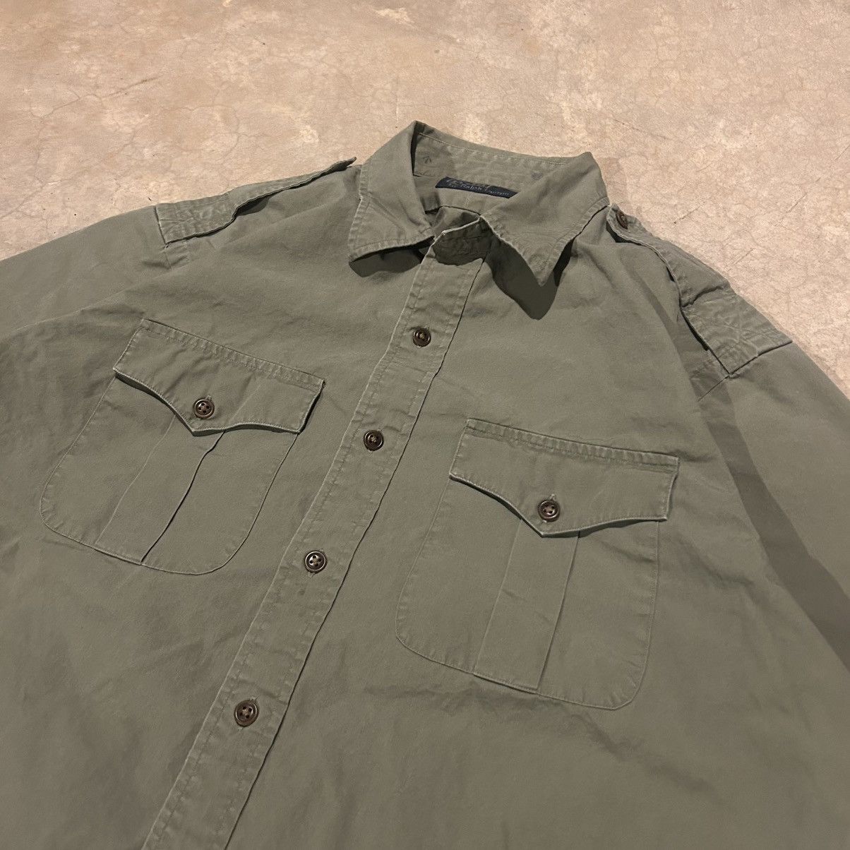 Polo Ralph Lauren × Vintage Vintage Polo Ralph Lauren Stenciled Safari Button Up Shirt Size US L / EU 52-54 / 3 - 4 Thumbnail