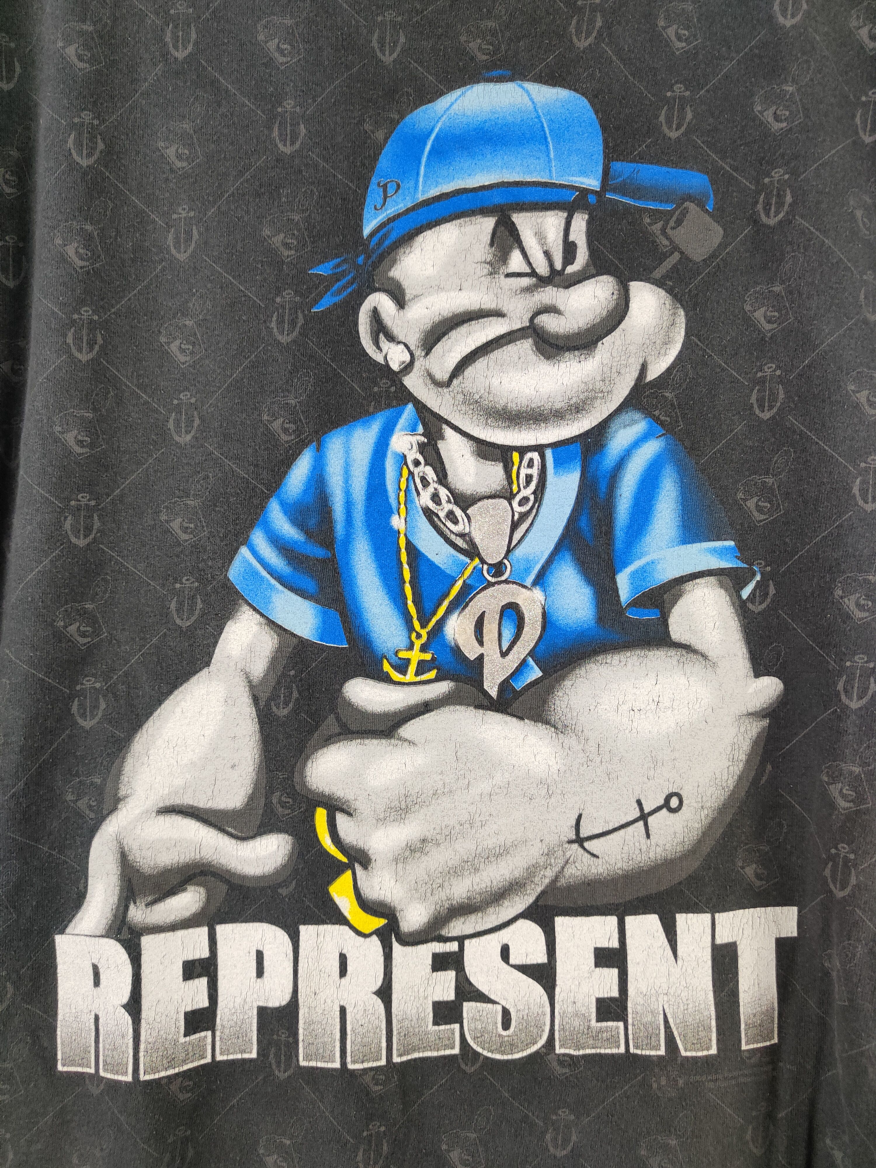 Japanese Brand × Vintage DL Japanese Brand Black Popeye Short Sleeve T-shirt #1041 Size US XL / EU 56 / 4 - 3 Thumbnail