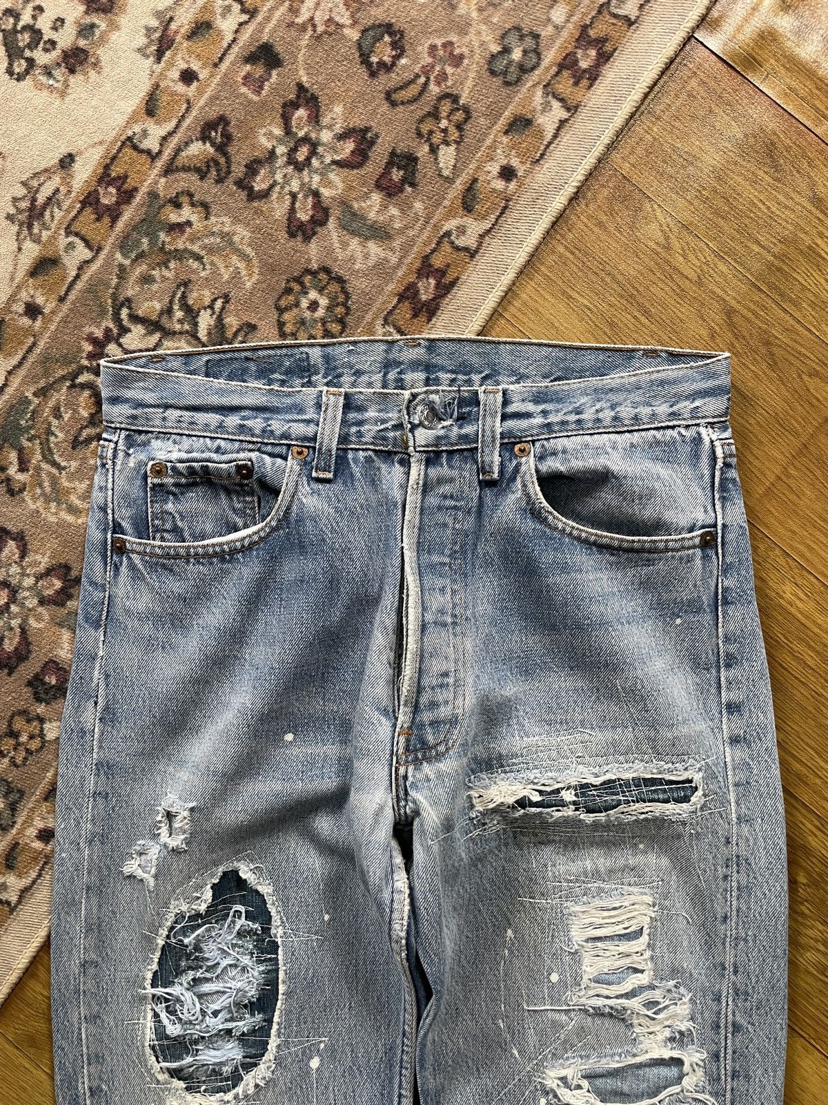 Levi's × Levi's Vintage Clothing × Vintage Crazy Vintage 501 Distressed Denim Size US 30 / EU 46 - 5 Thumbnail