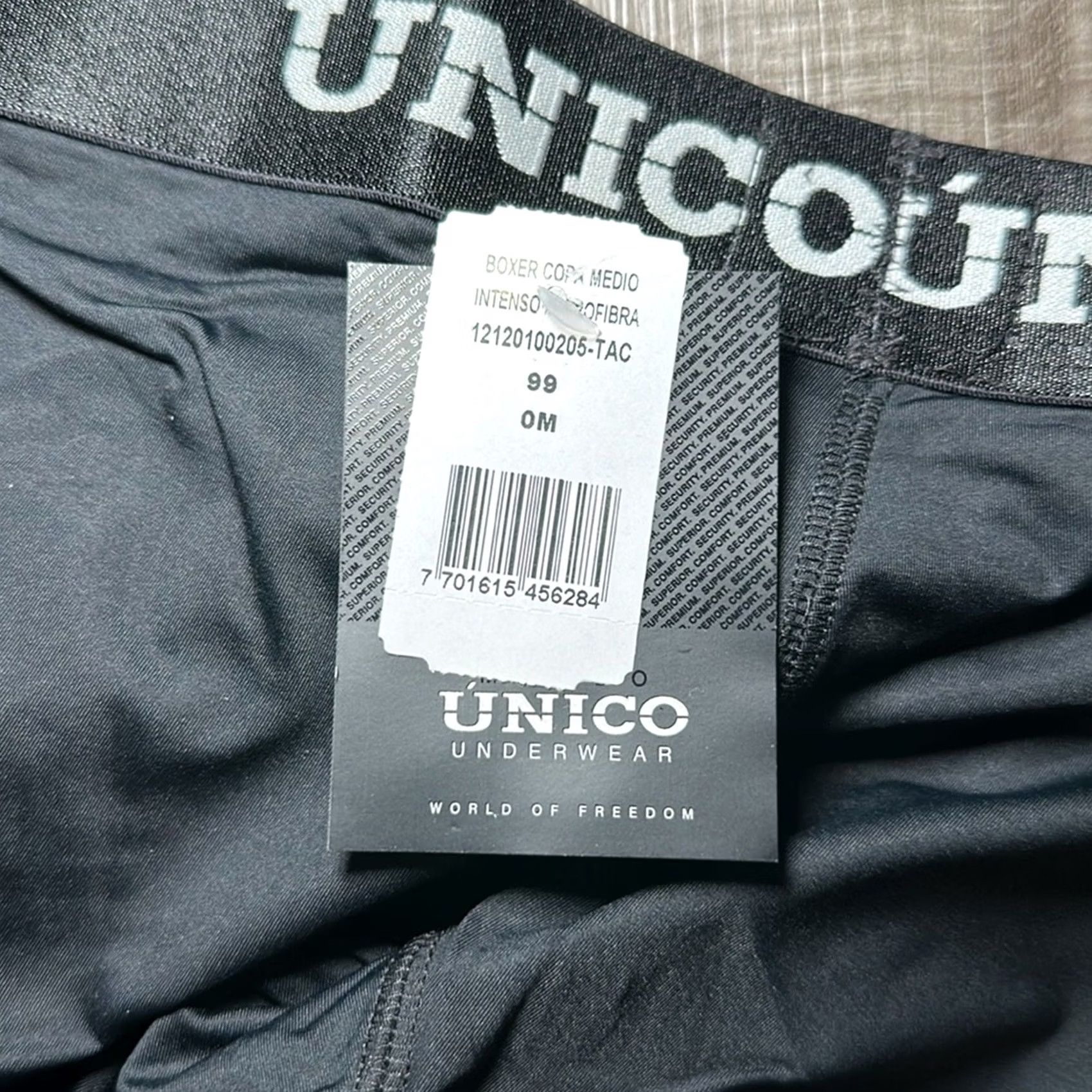 Vintage Unico Boxer Copa Medio Intenso Microfabric Boxer Brief Medium Black Men Underwear Boxer Briefs M Regular Size 40R - 4 Thumbnail