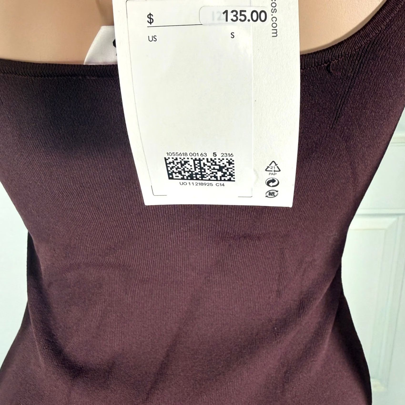 Cos COS Dress Womens S Purple NEW Women Knitted Tube Bodycon Burgundy Sleeveless Size S / US 4 / IT 40 - 5 Thumbnail