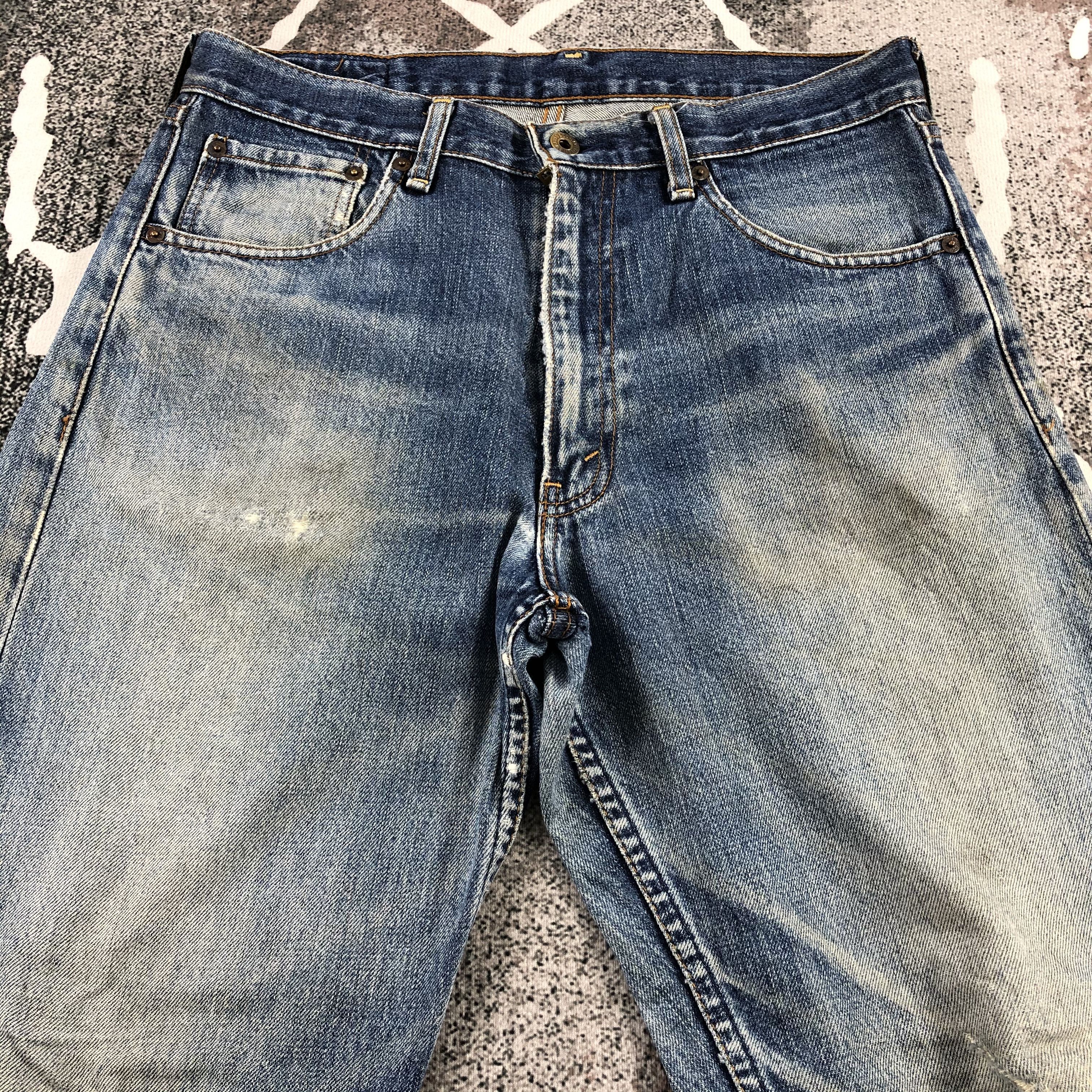 Levi's Vintage Levis 503 Jeans Distress Dark Wash Denim KJ851 Size US 32 / EU 48 - 3 Thumbnail