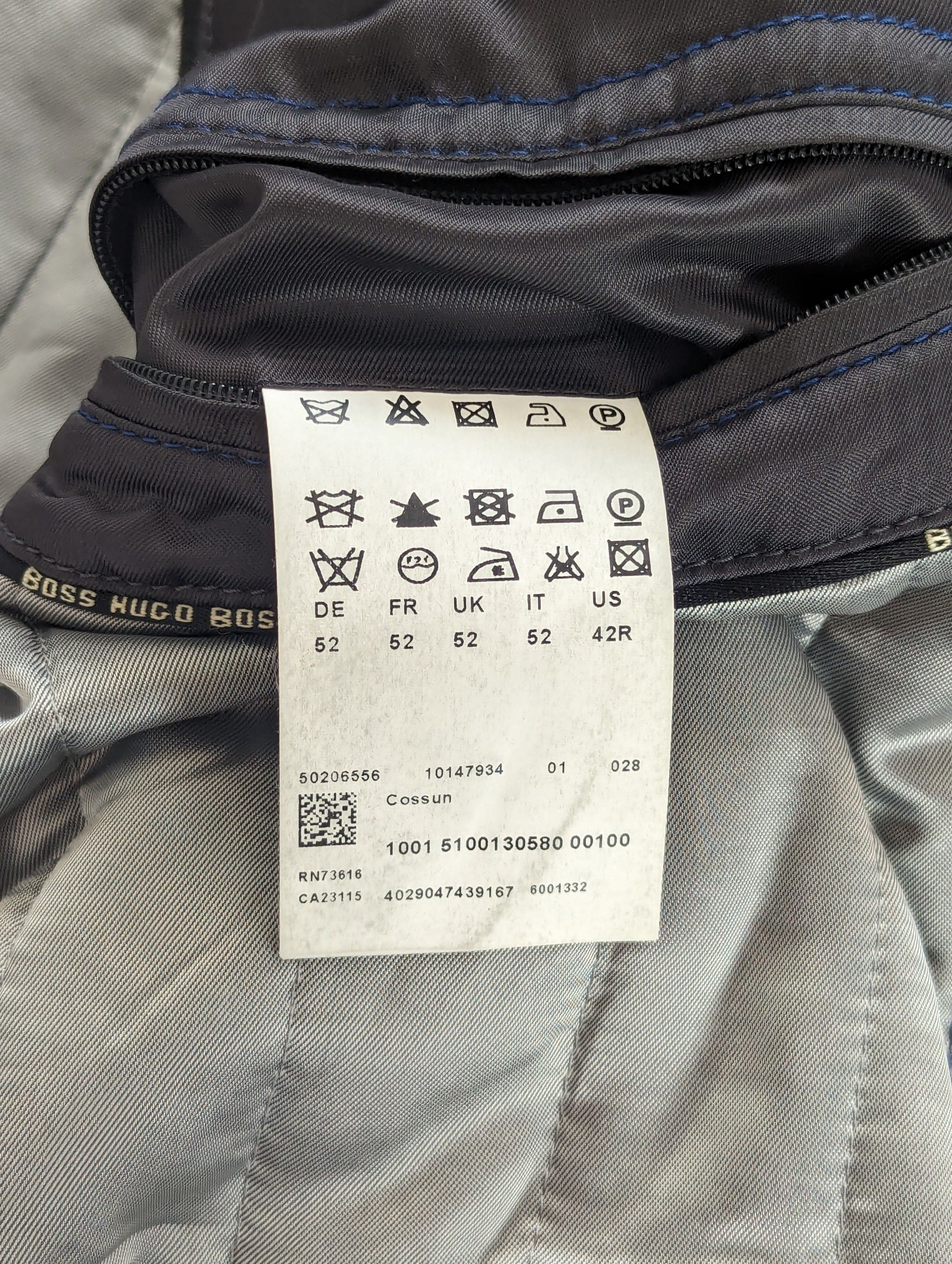 Hugo Boss HUGO BOSS Wool Men's Coat Size L (52) Luxury Brand Dark Gray Size US L / EU 52-54 / 3 - 18 Thumbnail
