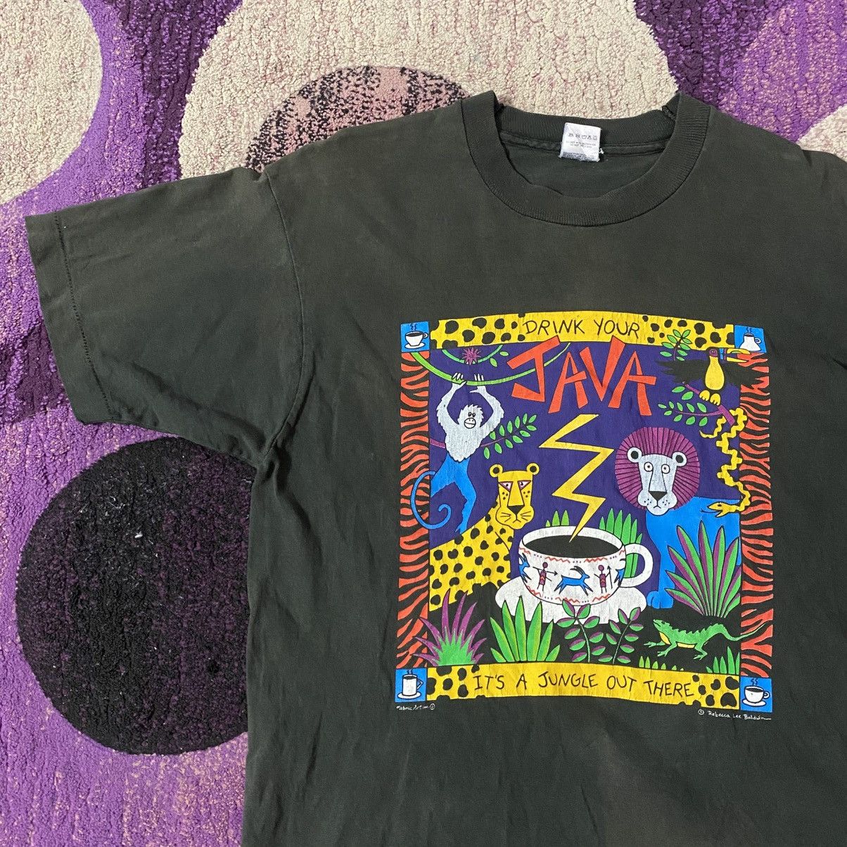 Fruit Of The Loom × Vintage Vintage 90’s Cookworks Drink Your Java Promo Art Tshirt Size US L / EU 52-54 / 3 - 2 Thumbnail