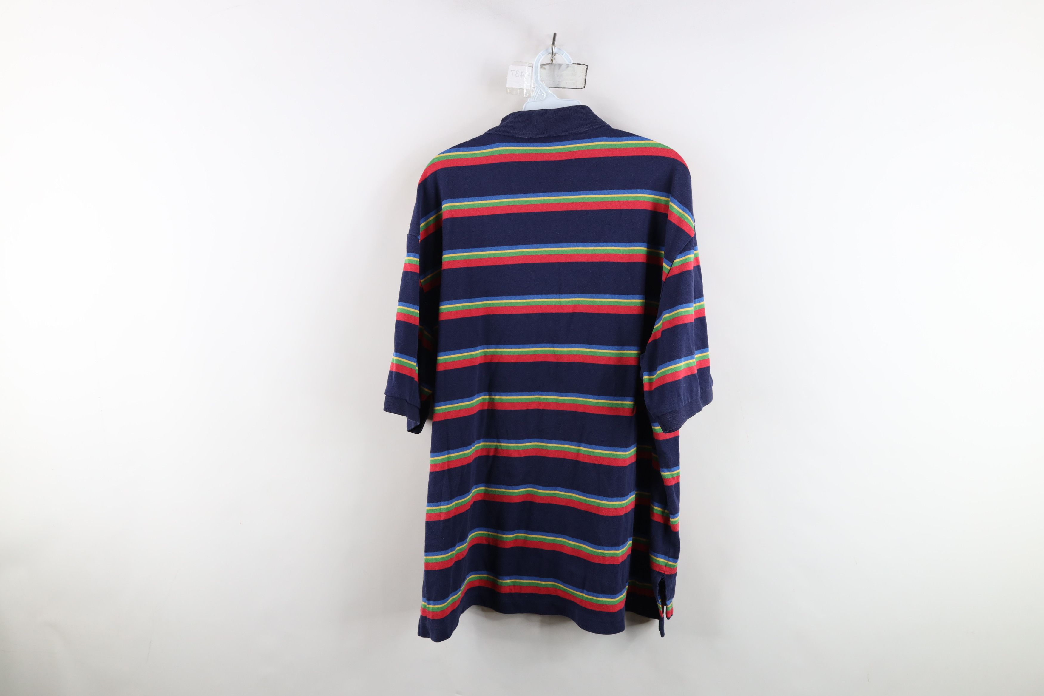 Vintage Vintage 90s Streetwear Rainbow Striped Collared Golf Polo Size US XXL / EU 58 / 5 - 12 Thumbnail