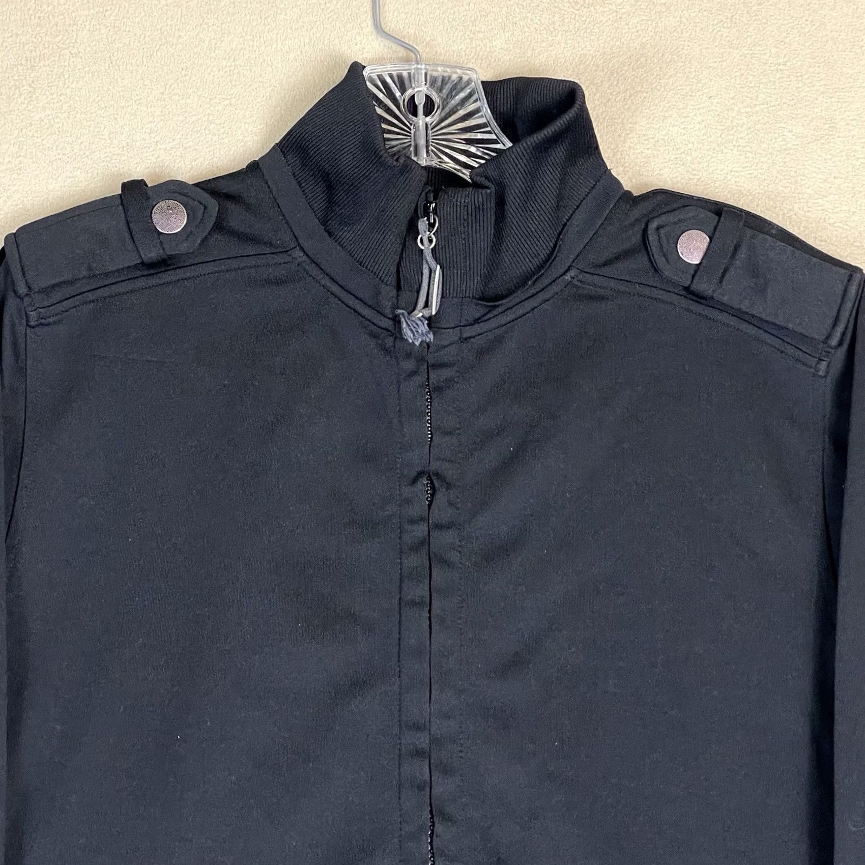 Diesel Diesel Jacket Womens Large Black Fill Zip Embroidered Mock Neck Lightweight Size L / US 10 / IT 46 - 2 Thumbnail