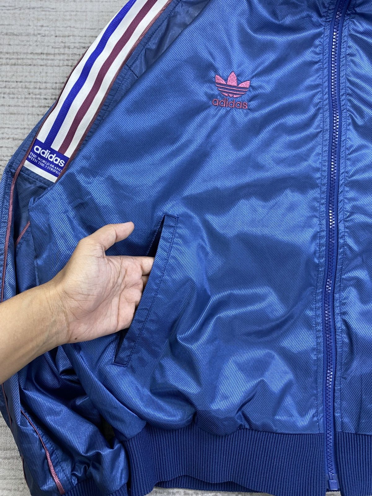 Adidas Vintage 90s Adidas Three Stripes Trefoil Zipper Jacket Size US L / EU 52-54 / 3 - 6 Thumbnail