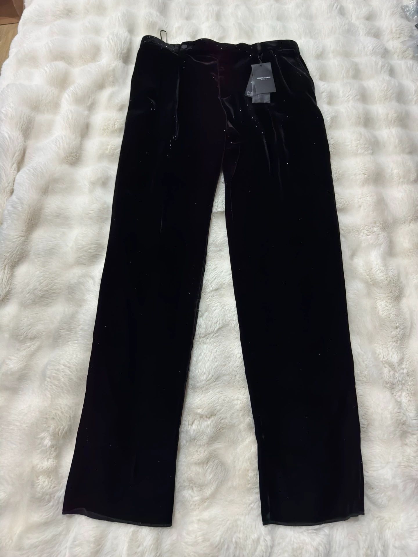 Saint Laurent Paris Saint Laurent SLP Brand New Sparkling Velvet Trousers Size US 34 / EU 50 - 2 Thumbnail