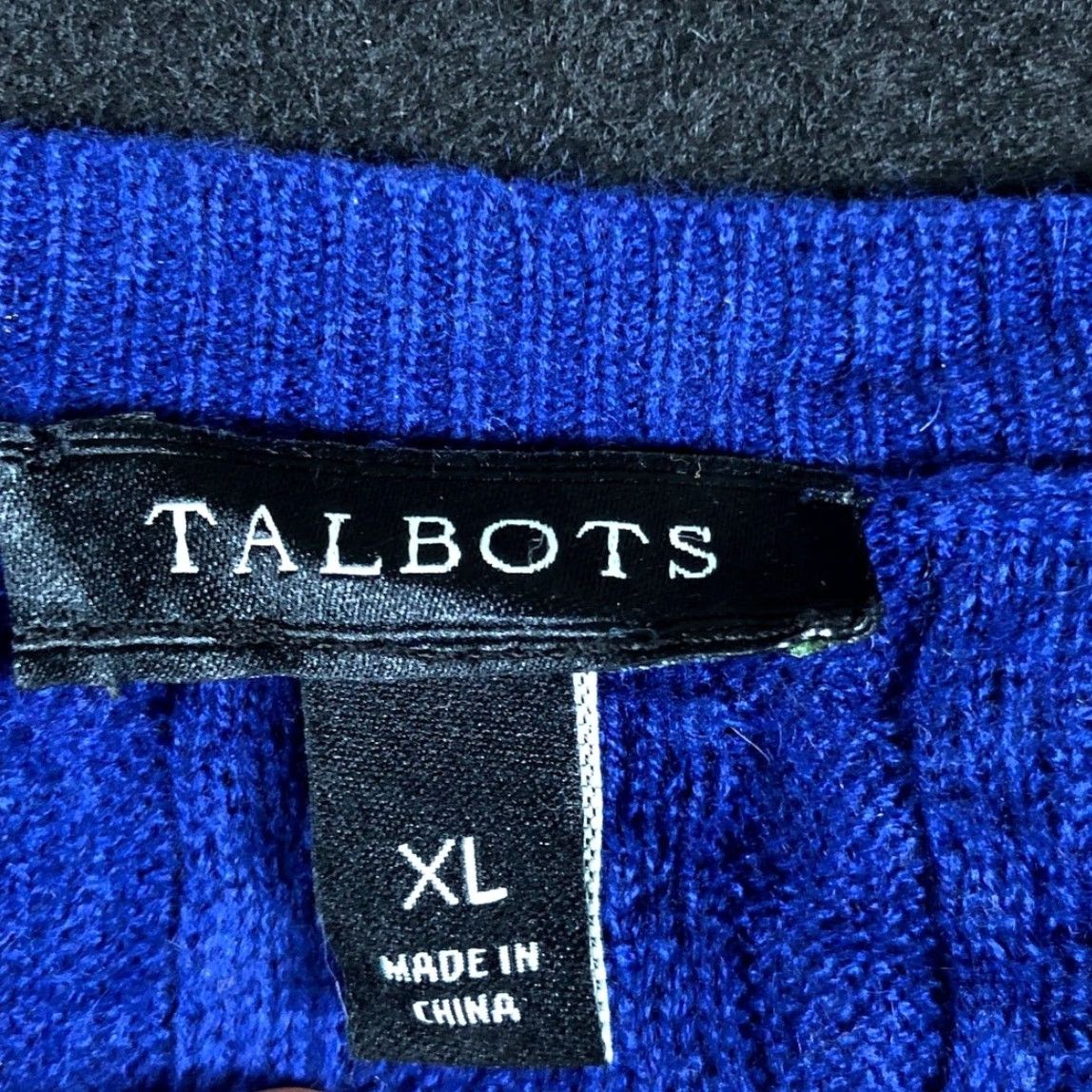 Talbots Talbots Womens Sweater Knit Blue Cotton Wool XL Long Sleeve Cable-Knit Pullover Size XL / US 12-14 / IT 48-50 - 6 Thumbnail