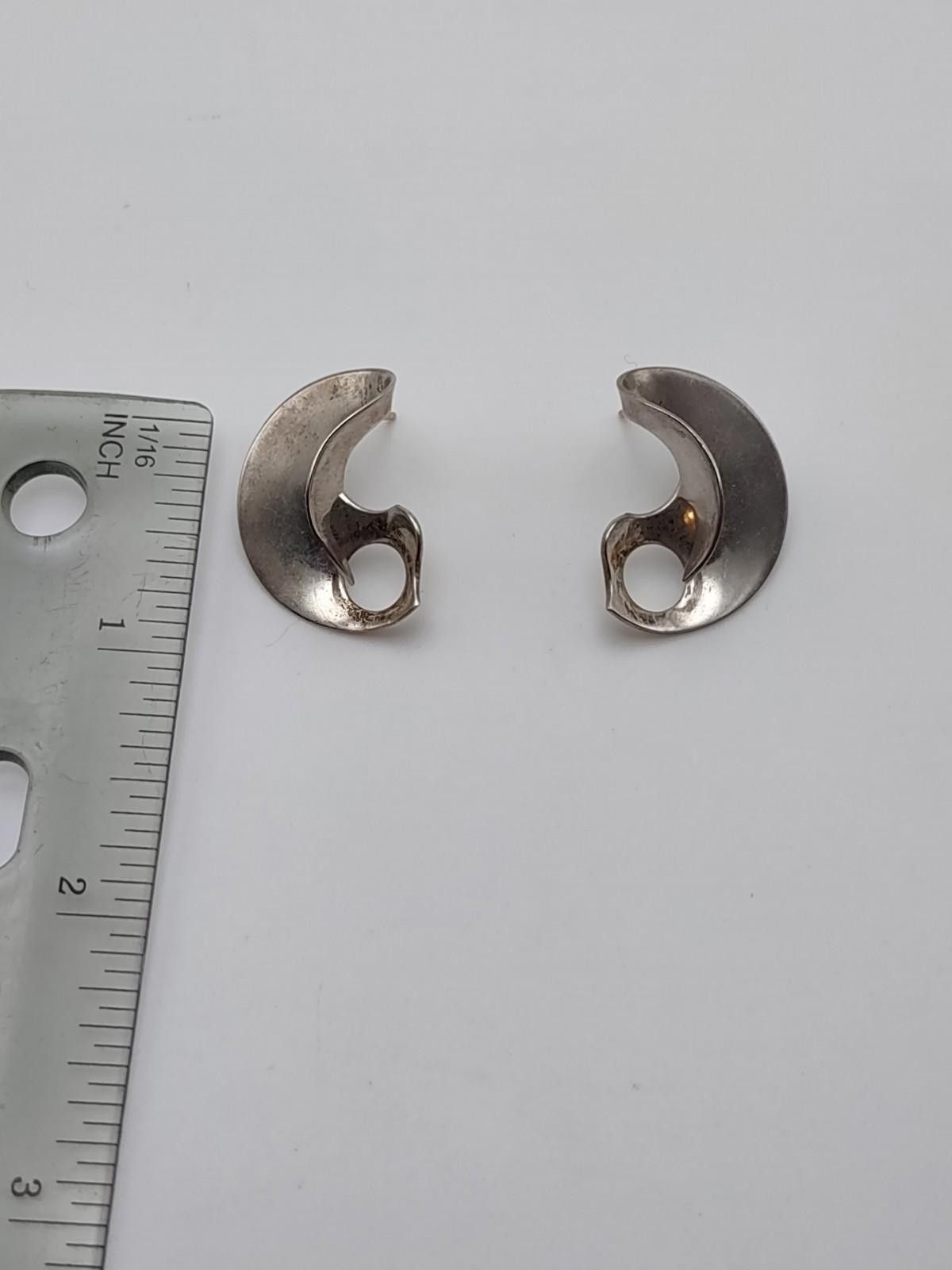 Studio D'Artisan Vintage Artisan Signed 925 Sterling Silver Modernist Studs Size ONE SIZE - 4 Thumbnail