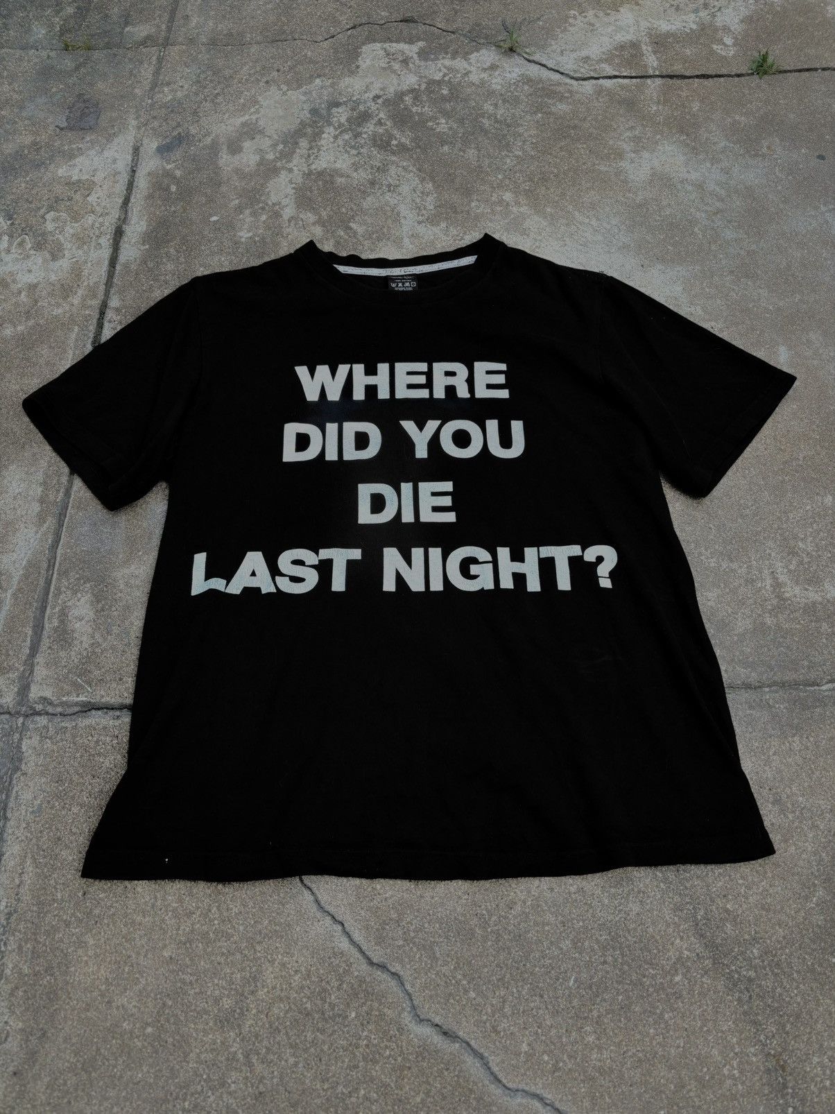 Pre-owned Number N Ine Aw09 "a Closed Feeling" Where Did You Die Last Night Tee In Black