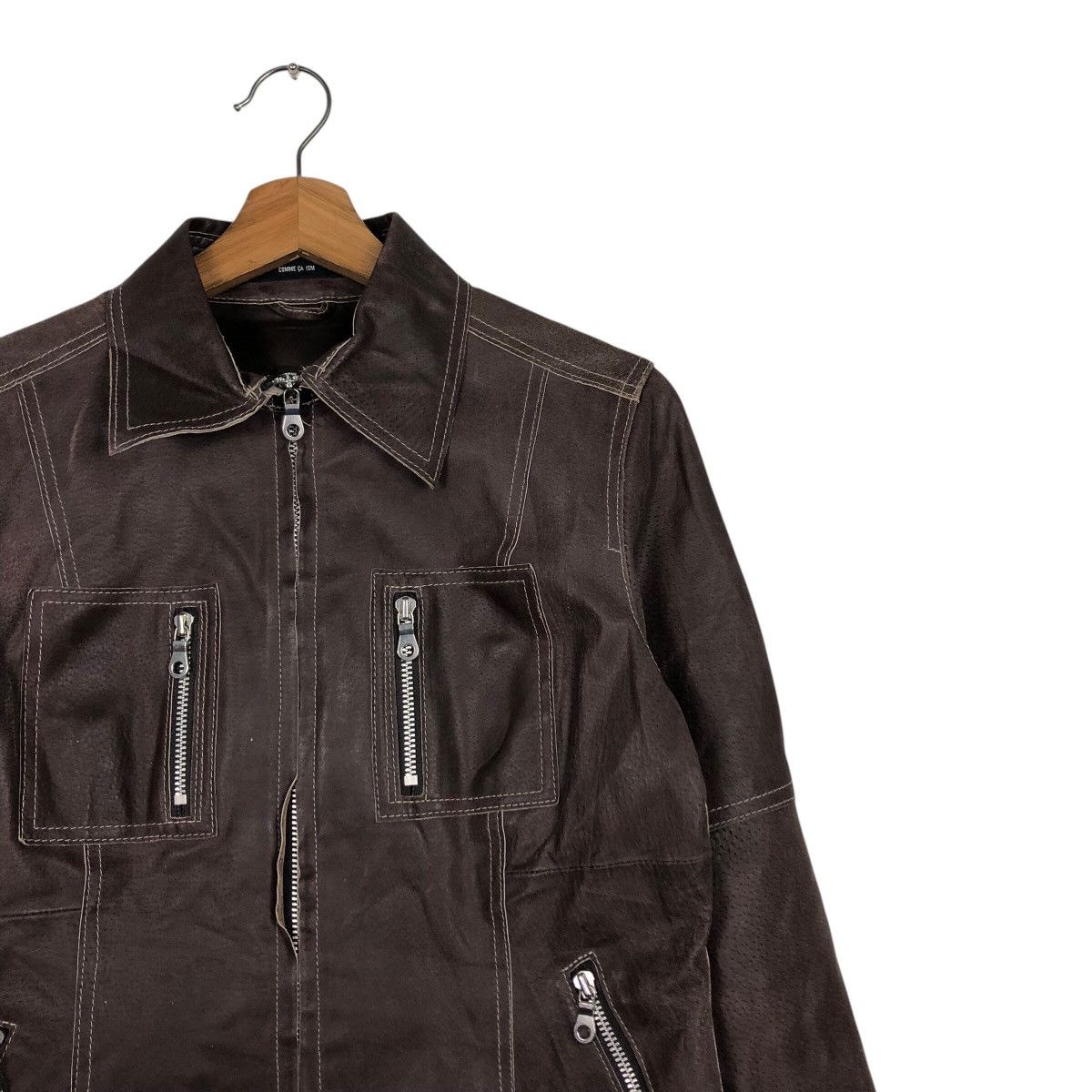 📌Vintage Biker Leather Jacket Comme Ca Ism Bondage Design