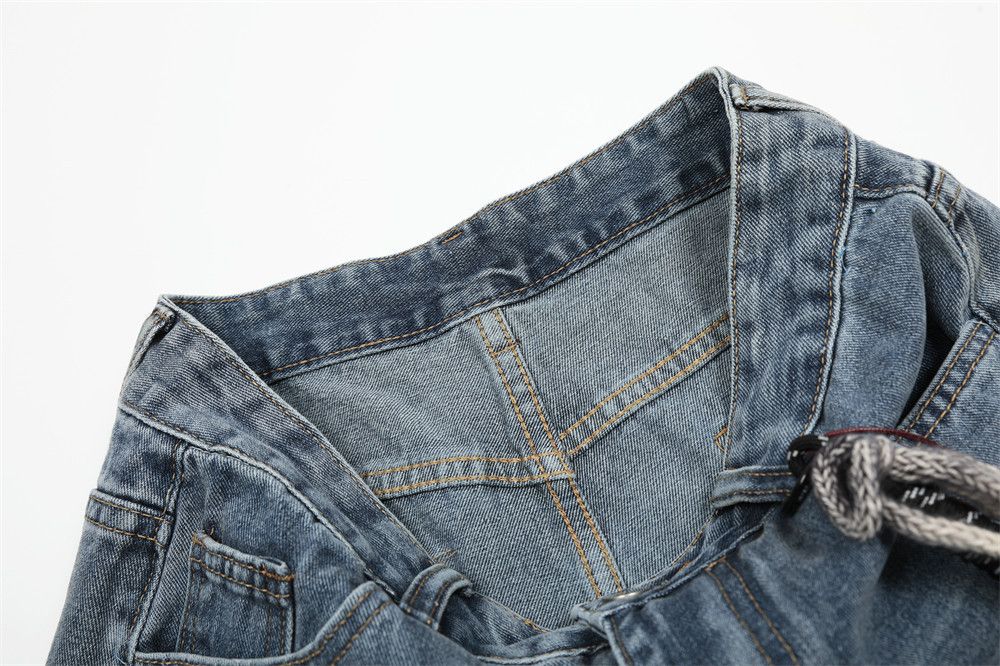 Japanese Brand × Jean Men's washed loose star patch decorated scimitar jeans Size US 32 / EU 48 - 4 Thumbnail