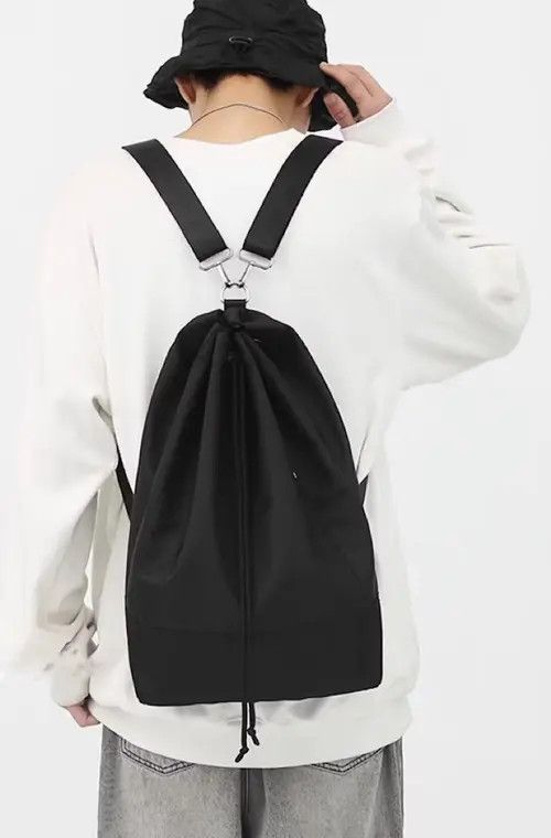 Fashion Y2K Sling Bag Backpack Aesthetic in Black, Men's