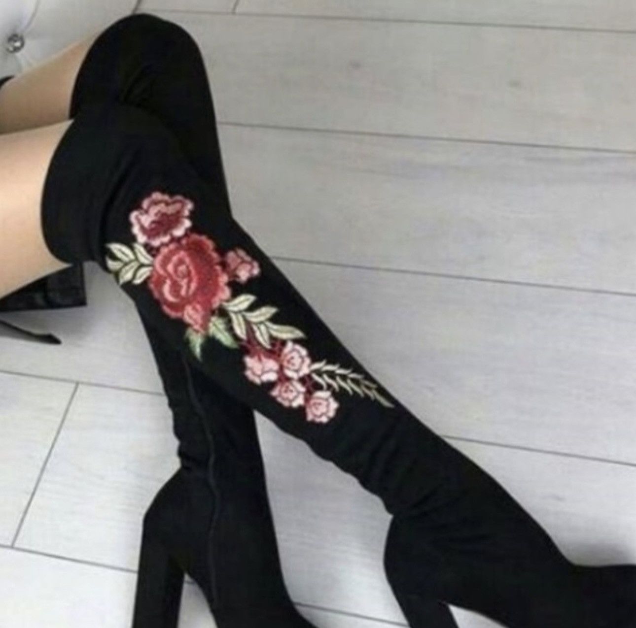 Steve Madden Steve Madden Embroidered Over The Knee Boots Size US 6.5 / IT 36.5 - 1 Thumbnail