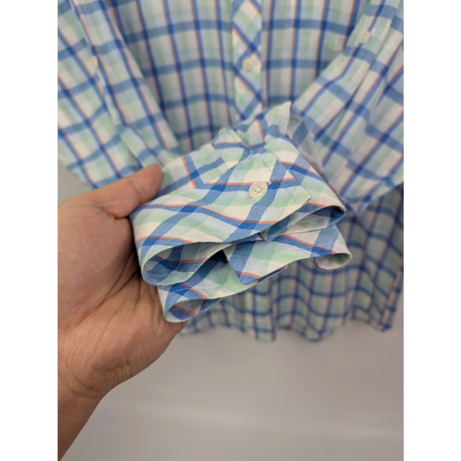 Original Penguin VINTAGE Original Penguin Penguin Heritage Slim Fit Mens Large Shirt Long Sleeve Button Blue Plaid Size US L / EU 52-54 / 3 - 3 Thumbnail