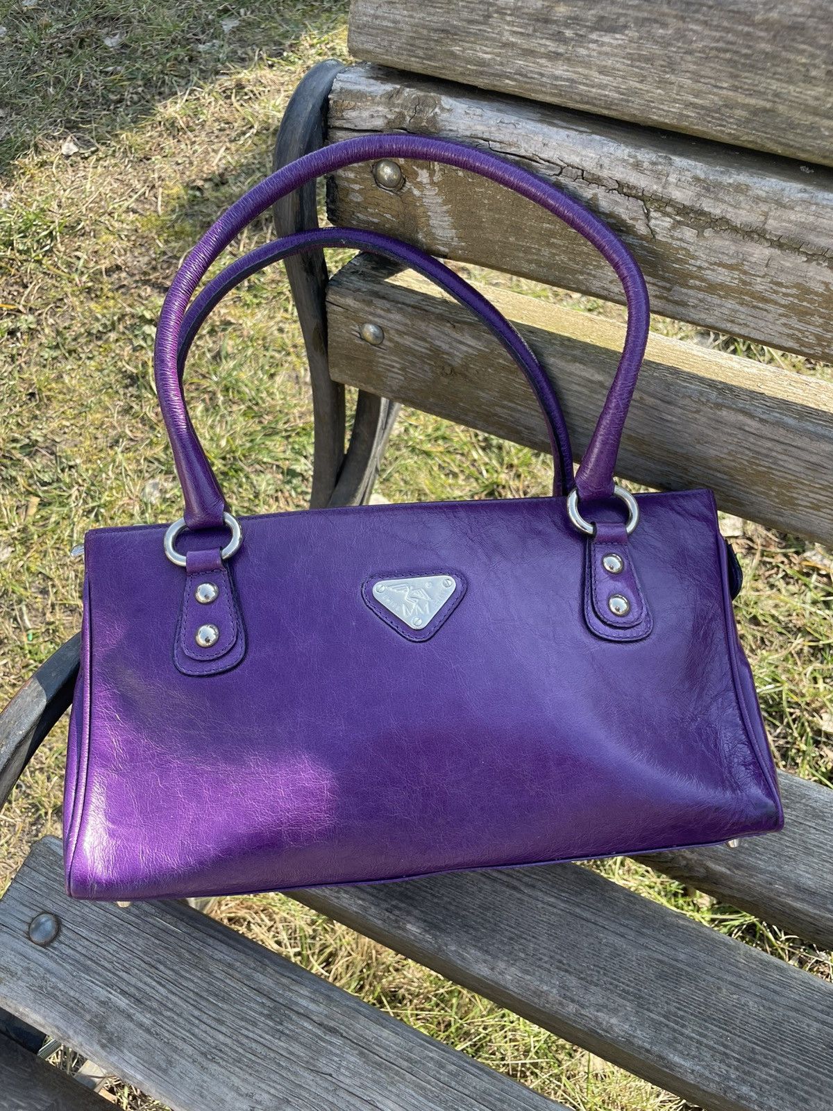 Maison Mollerus Maison Mollerus Violet Leather Bag Size ONE SIZE - 1 Thumbnail