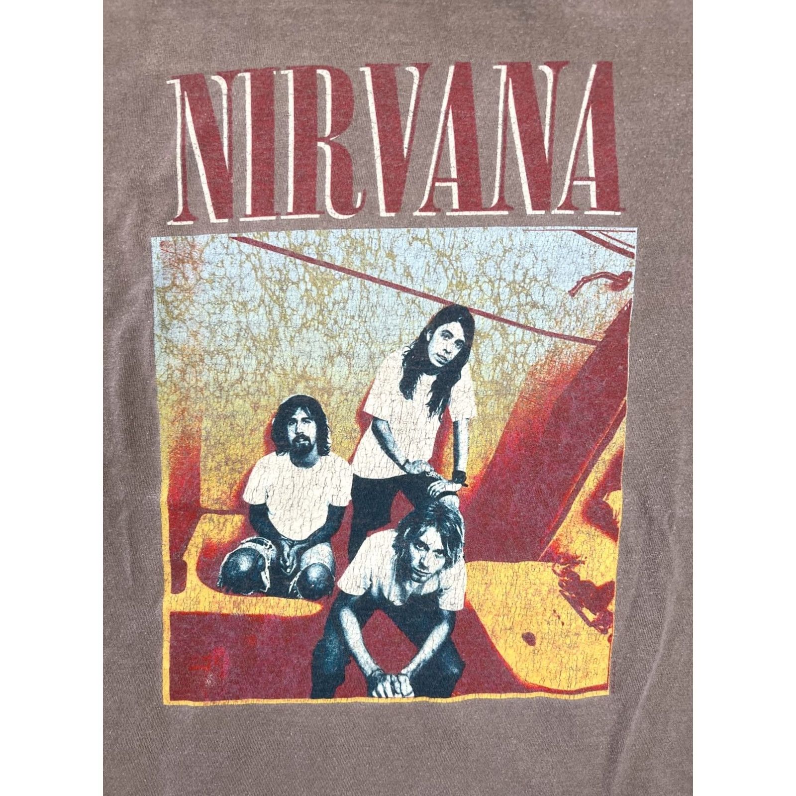 Etro Nirvana T-Shirt Logo Gray 90s Retro Rock Grunge Kurt Cobain Size L Mens Short Sleeve Vintage Look Stain Included Size US L / EU 52-54 / 3 - 2 Thumbnail