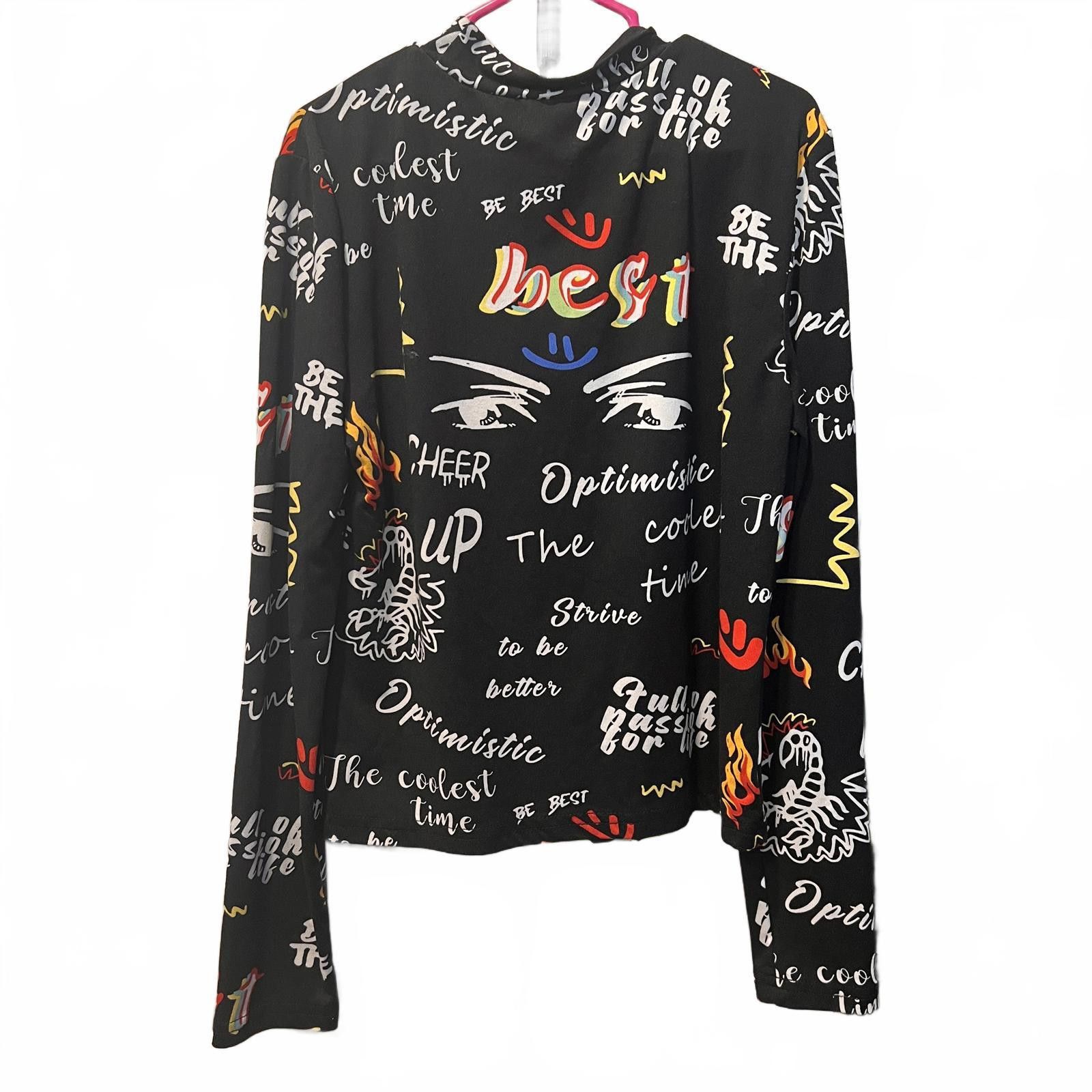 Shein Girls' Long Sleeve Printed Top Size 11-12Y Size ONE SIZE - 1 Thumbnail
