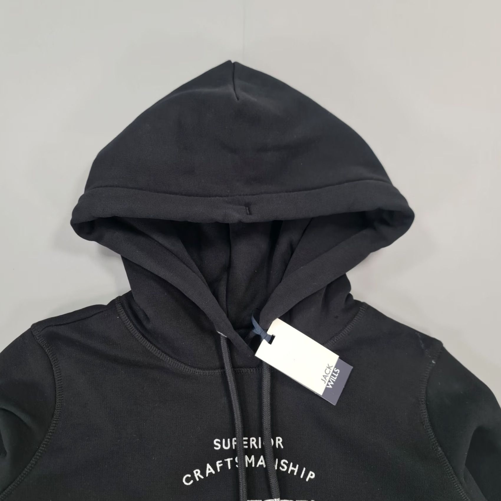 Jack Wills Jack Wills Hoodie Womens Pullover Black 4 UK Hunston Logo Fleece 75% Cotton 25% Polyester Pockets Hooded Uni/Regular Womens Mens? Size S / US 4 / IT 40 - 2 Thumbnail