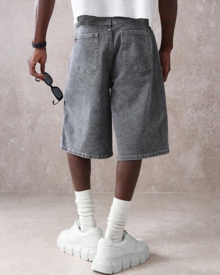 Jean Washed Denim Jeans Drip Drill Shorts Jorts Size US 31 - 2 Thumbnail