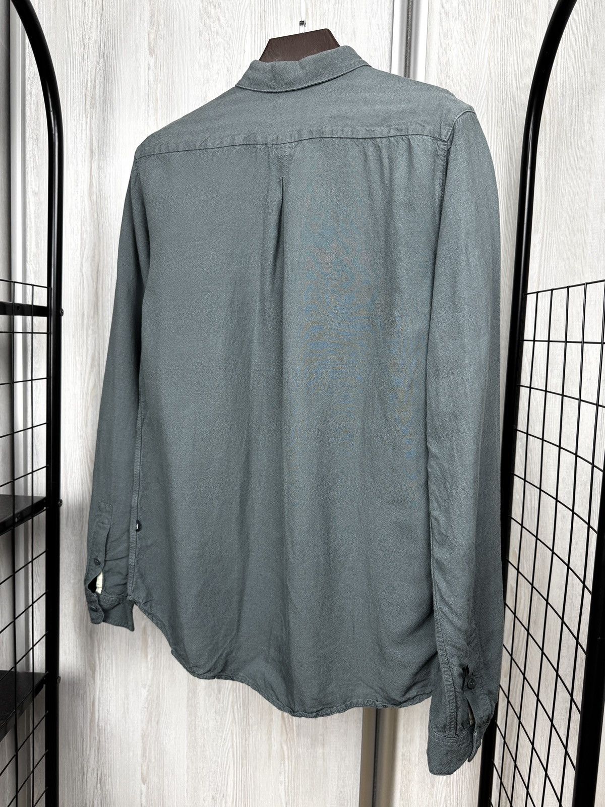 Freitag Freitag Green-Grey Linen Modal E783 Mens Shirt Size US L / EU 52-54 / 3 - 9 Thumbnail