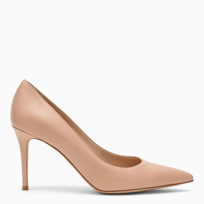 image of Gianvito Rossi Peach Leather Pumps Shoes in Orange, Women's (Size 7)