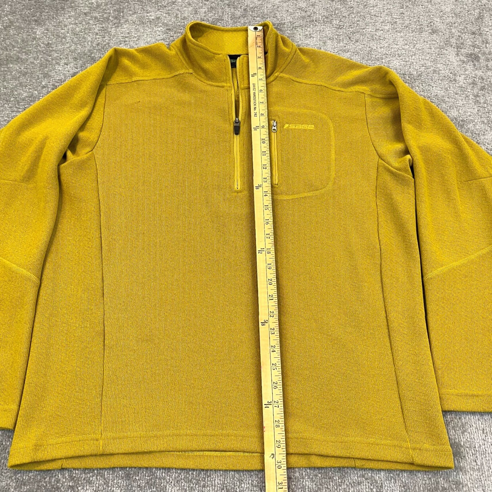 Vintage SAGE Sweater Mens Large Yellow 1/4 Zip Pullover Jacket Fishing Outdoor Hike Size US L / EU 52-54 / 3 - 5 Thumbnail