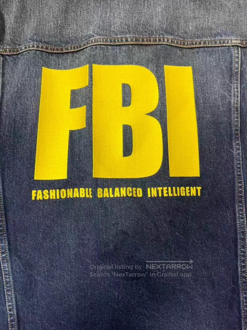 Balenciaga Balenciaga Logo Pattern Printed Denim Jacket Size US M / EU 48-50 / 2 - 3 Thumbnail