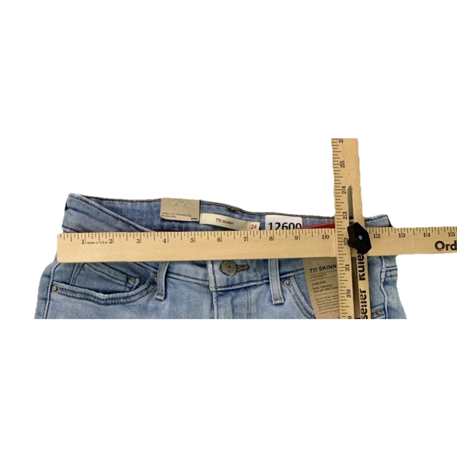 Levi's Levi’s 711 Skinny Hypersoft Mid Rise Raw Hem Womens Jeans Size 24" / US 00 / IT 34 - 5 Thumbnail
