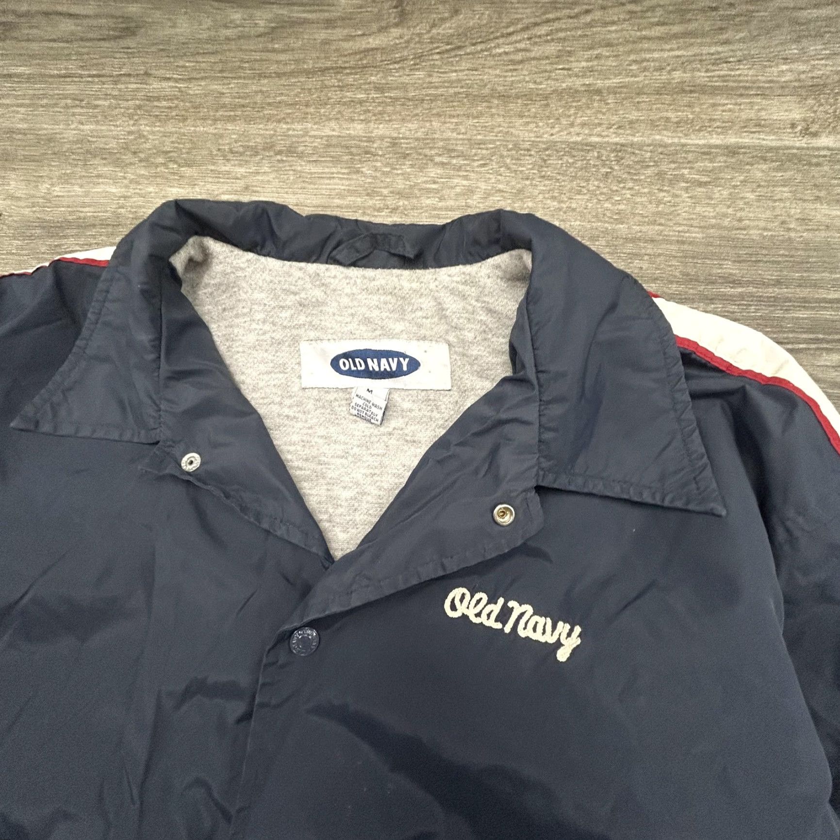 Old Navy Vintage Old Navy Jacket Mens M Blue Snap Front Windbreaker Stitched Chain 80s Retro Casual Size US M / EU 48-50 / 2 - 5 Thumbnail