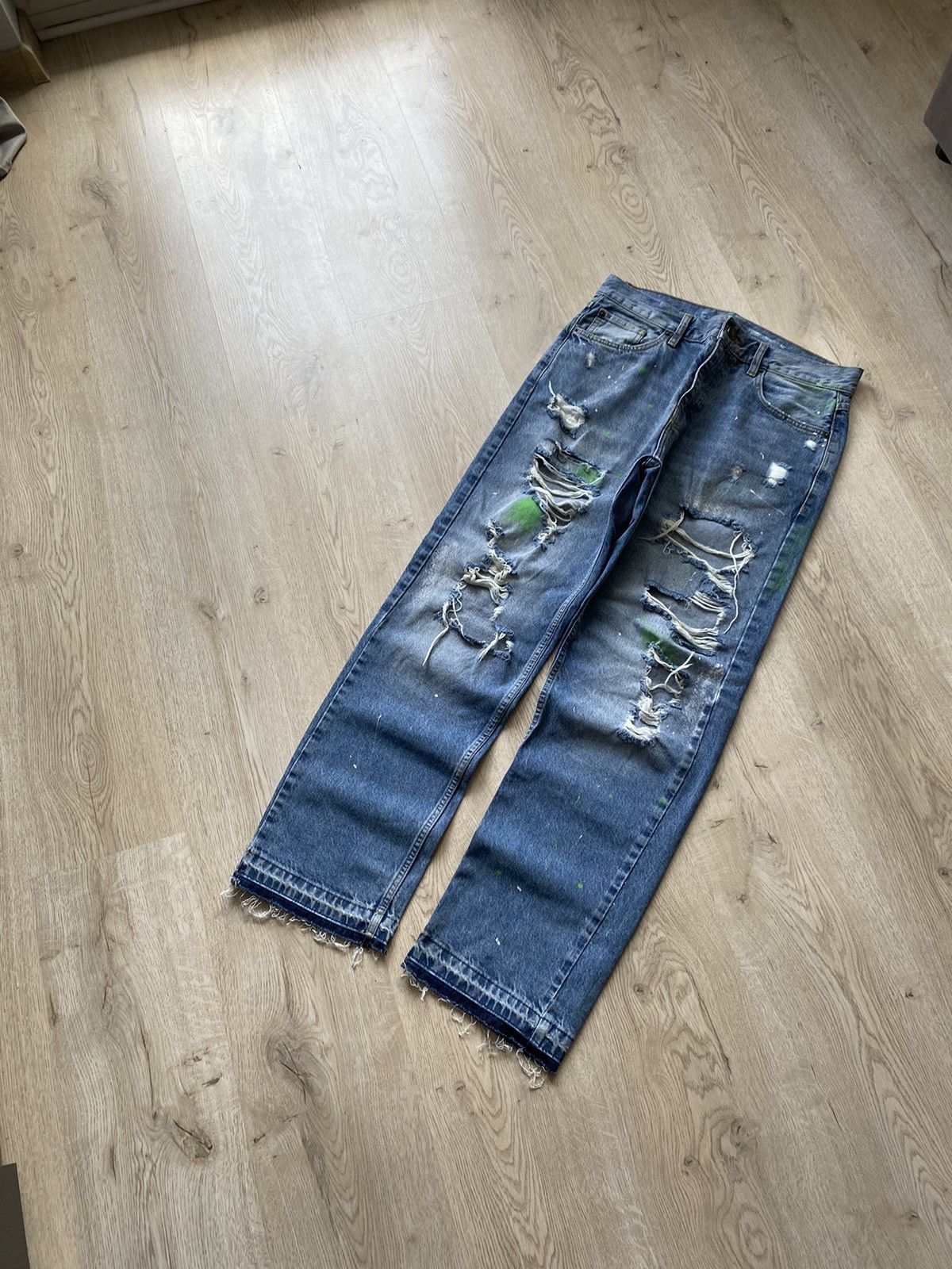 Hysteric Glamour × Le Grande Bleu (L.G.B.) × Vintage Vintage Distressed Jeans Patchwork Faded Japanese Rare Y2K Size US 32 / EU 48 - 2 Thumbnail