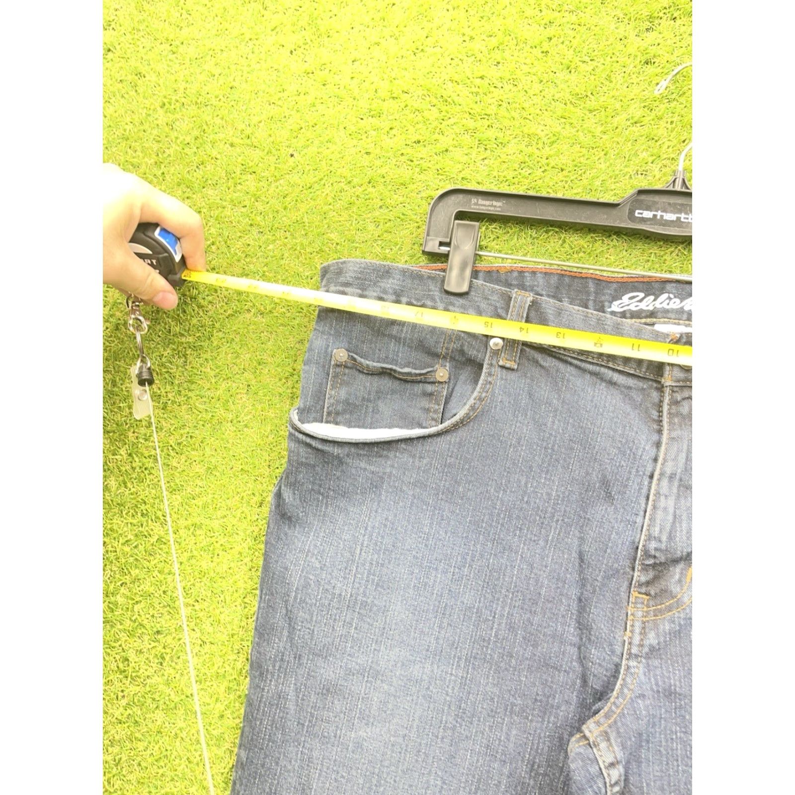Eddie Bauer Eddie Bauer Jeans Mens 40x32 Straight Blue Denim 5-Pocket Stretch Regular Fit Inseam 32"} Size US 40 / EU 56 - 6 Thumbnail