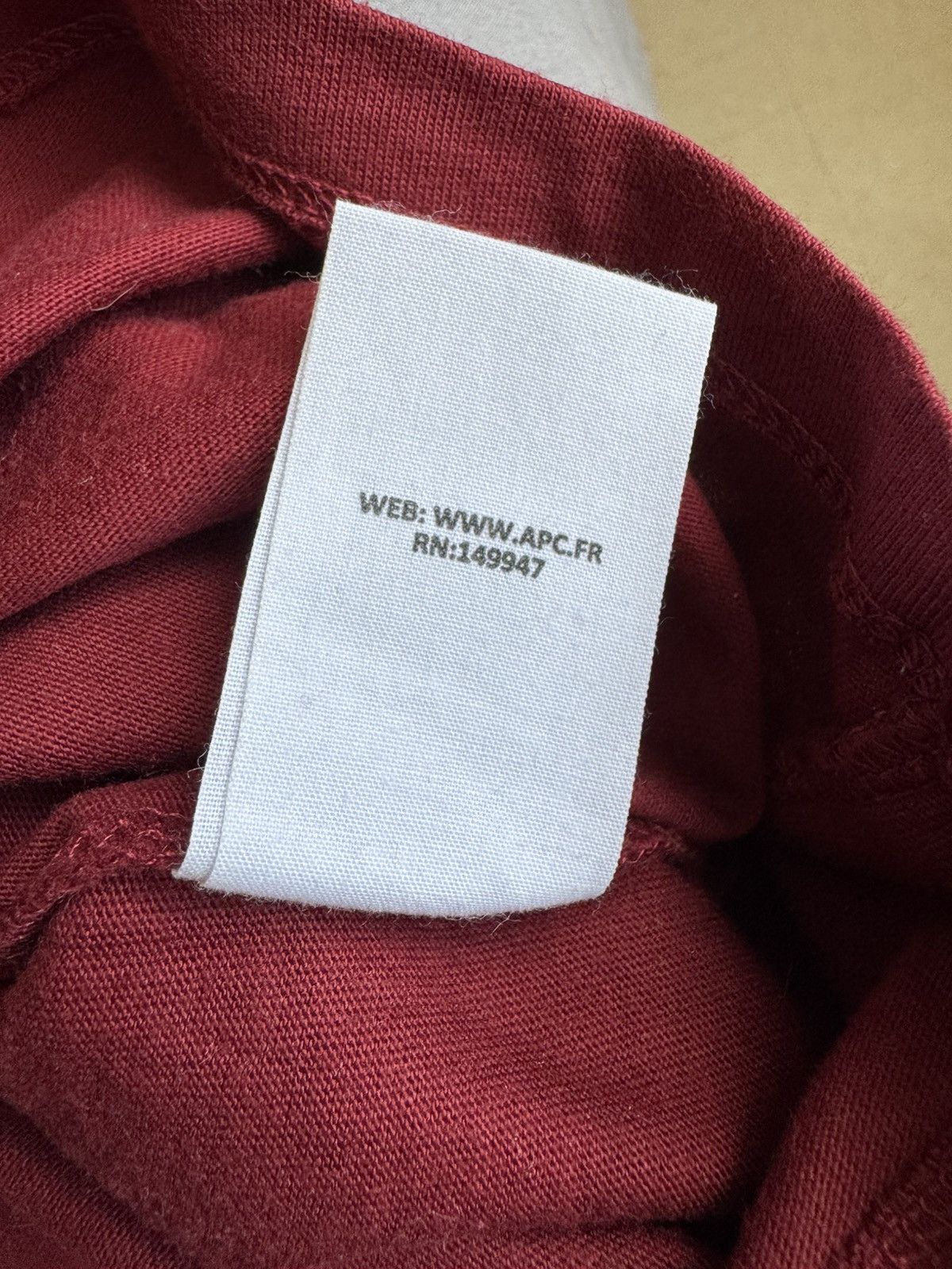 A.P.C. Standard Grand VPC TEE A.P.C. BURGUNDY CLASSIC APC Size US XXL / EU 58 / 5 - 6 Thumbnail