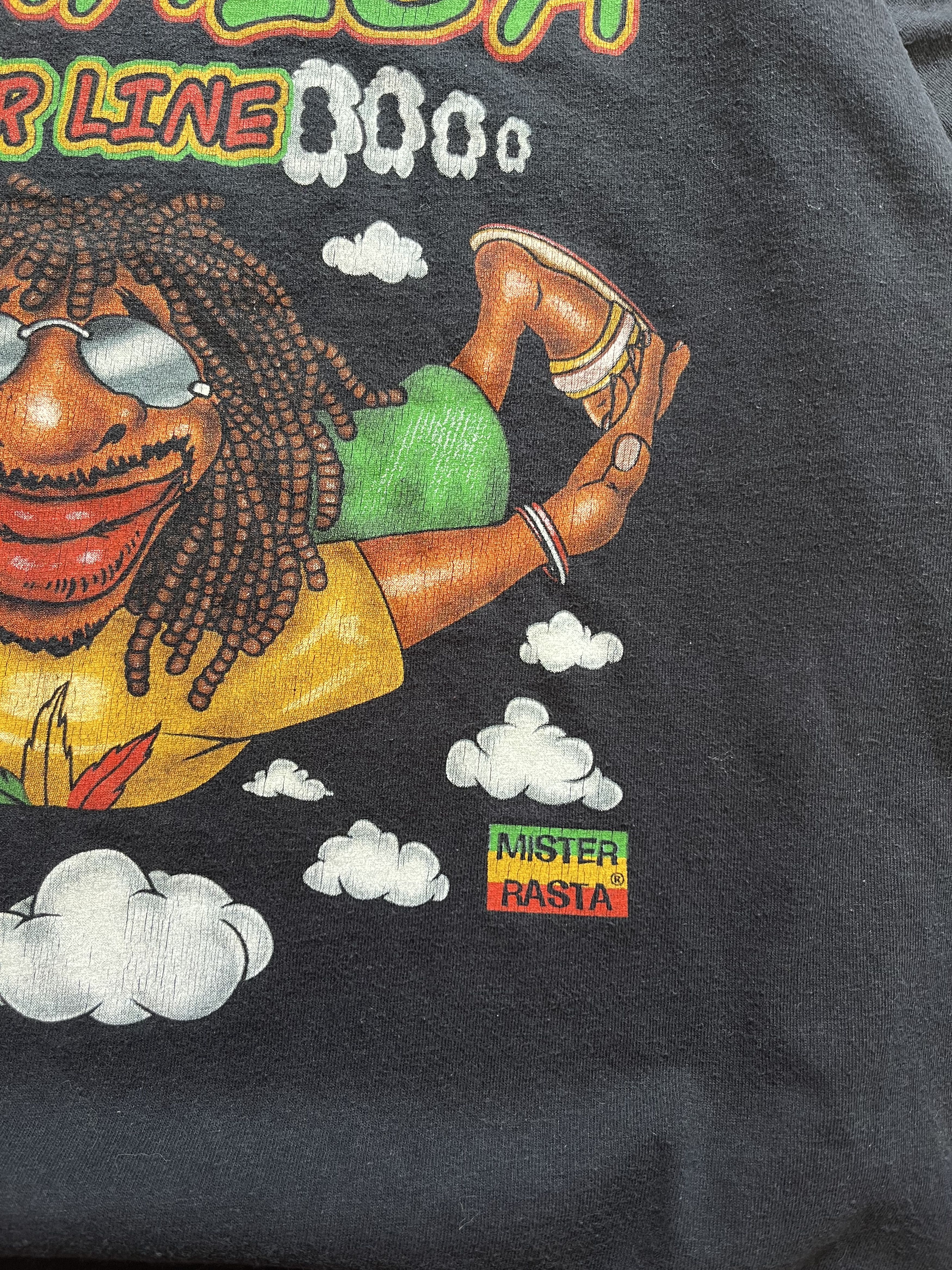 Vintage Vintage 90's Jamaica Air Lines Bob Marley Marijuana Tee Size US L / EU 52-54 / 3 - 4 Thumbnail