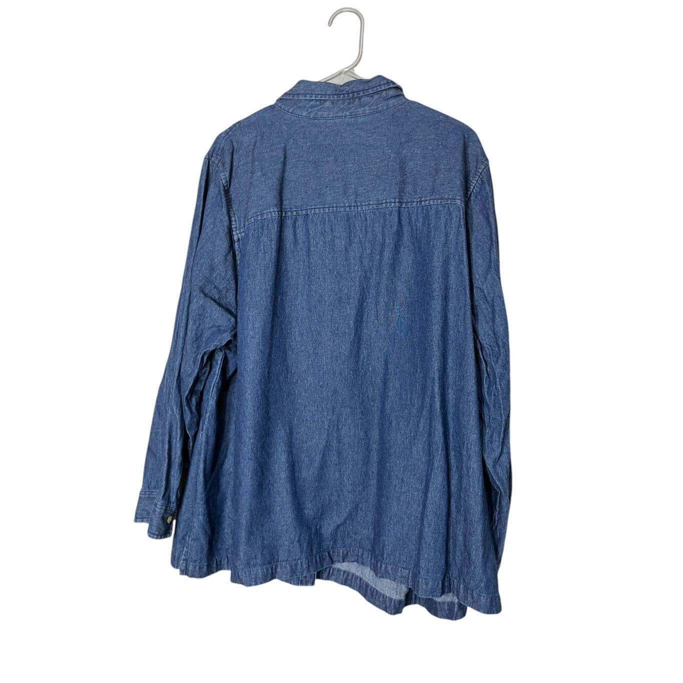 Other Vintage Liz & Me Fall Autumn Embroidered Leaves Denim Button Down Shirt Size 2X Size 3XL / US 20-22 - 9 Thumbnail