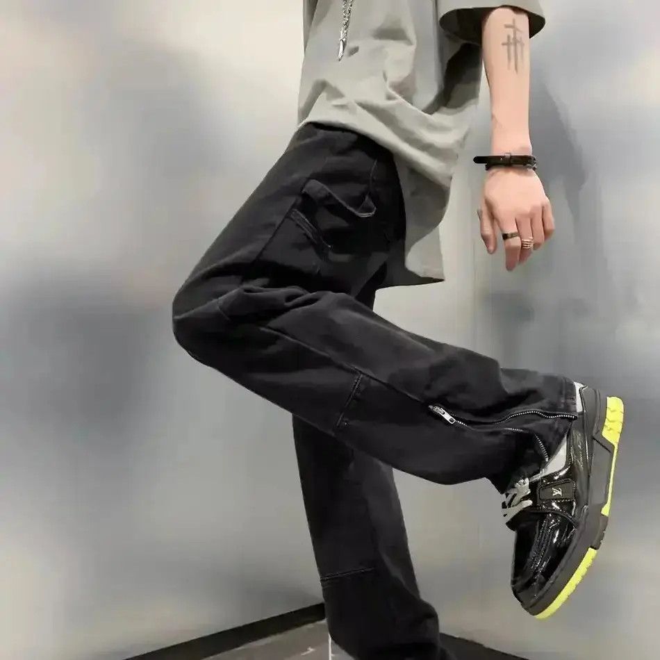 Japanese Brand Y2K Fashion Ankle Zipper Baggy Cargo Jeans Size US 32 / EU 48 - 2 Thumbnail