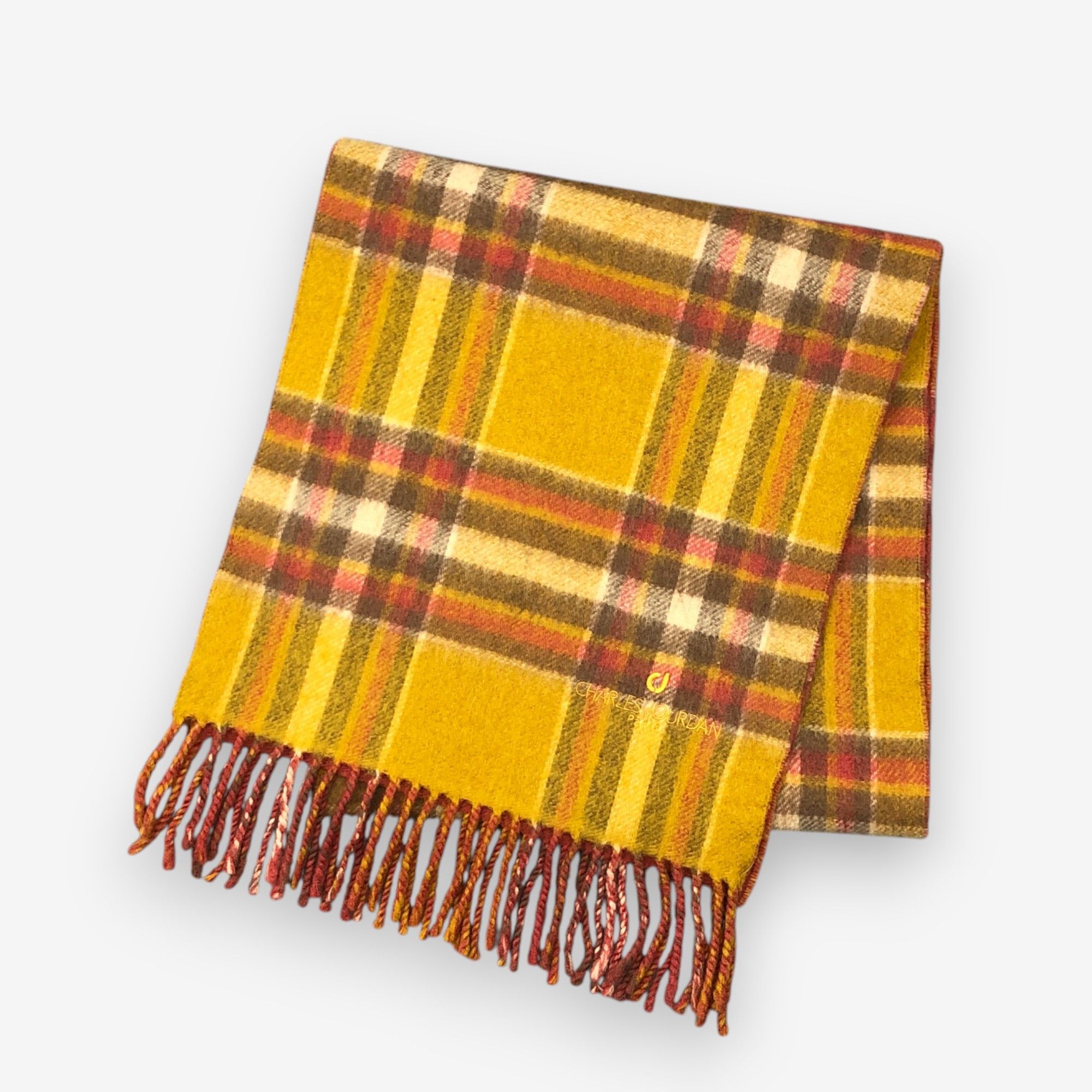 Charles Jourdan Vintage Charles Jourdan Scarf Muffler Wool Plaid Scarves Size ONE SIZE - 4 Thumbnail