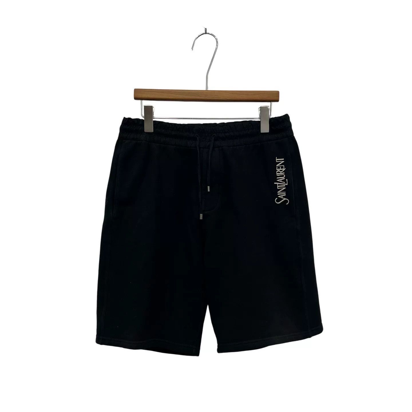 Japanese Brand Saint Laurent SLP Embroidered Letter Shorts Size US 34 / EU 50 - 1 Thumbnail